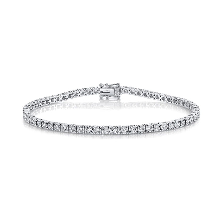 14K White Gold 1.00ctw Diamond Tennis Bracelet - 190042
