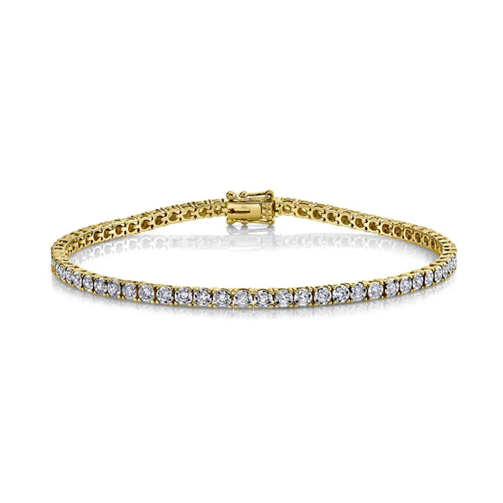 14K Yellow Gold 1.10ctw Diamond Tennis Bracelet - 190055