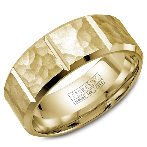 Crown Ring 14k Yellow Gold Wedding Band - WB-9097Y-M10