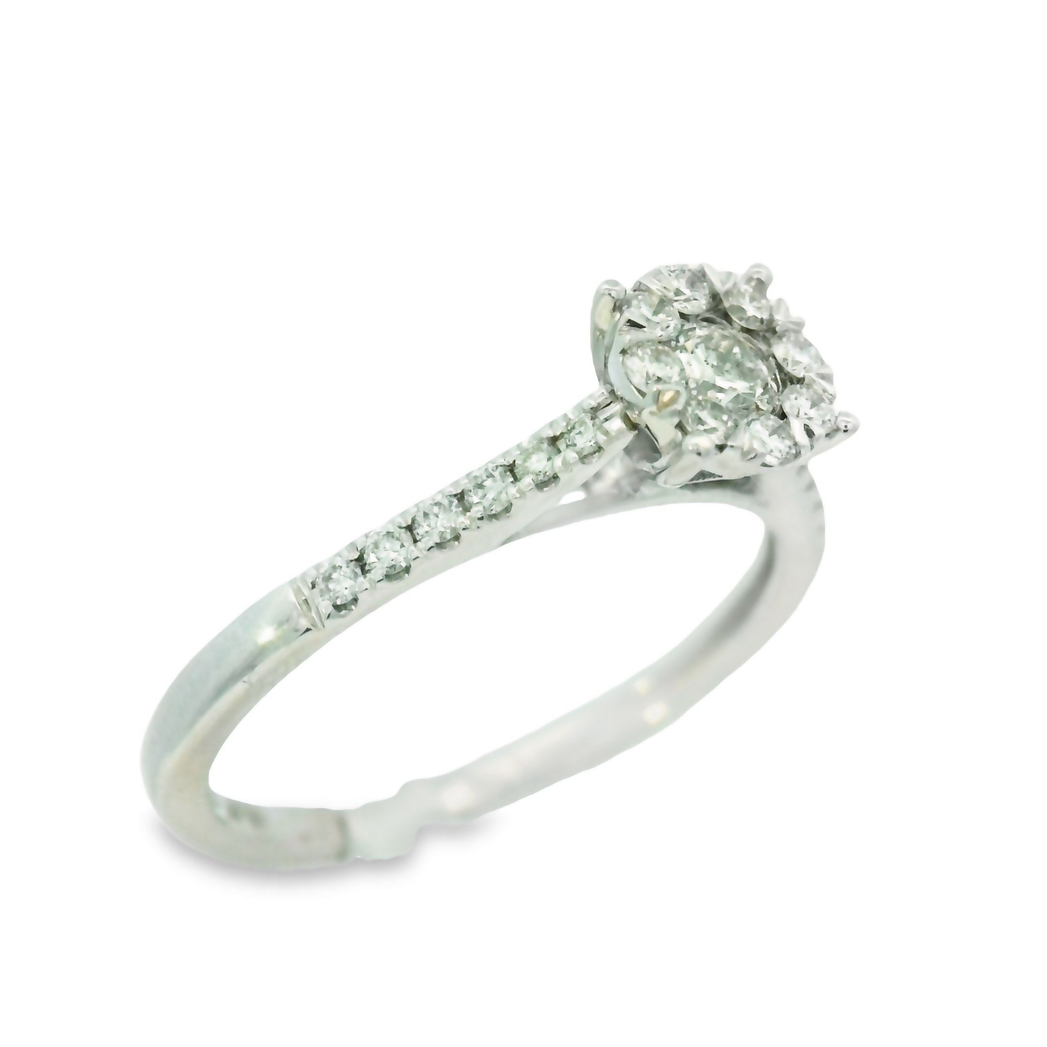 14K White Gold Engagement Diamond Ring 0.35ct