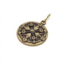Chain Station Compass Charm (Gold)