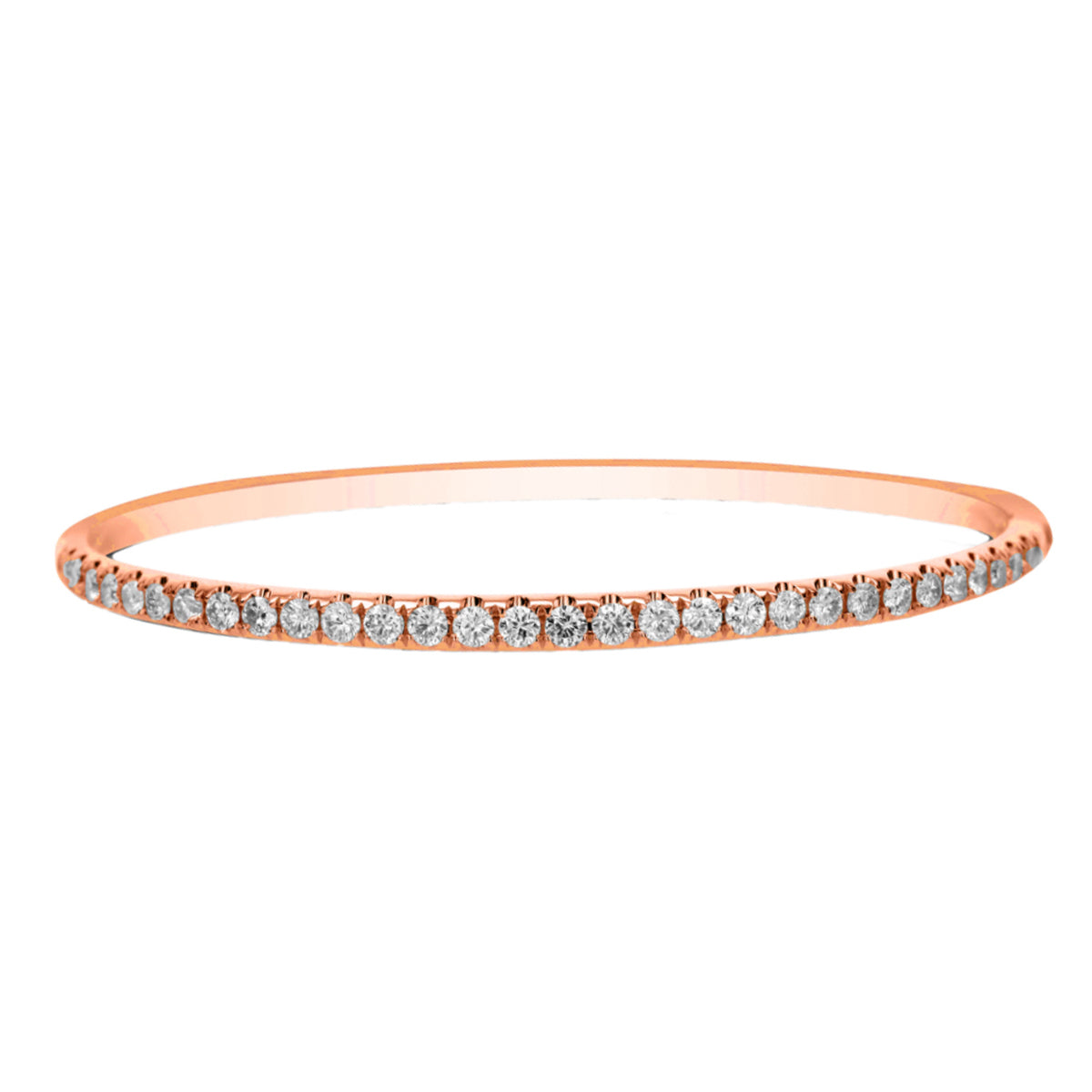 18K Rose Gold 2.00ctw Diamond Bangle Bracelet- ALB-10976R