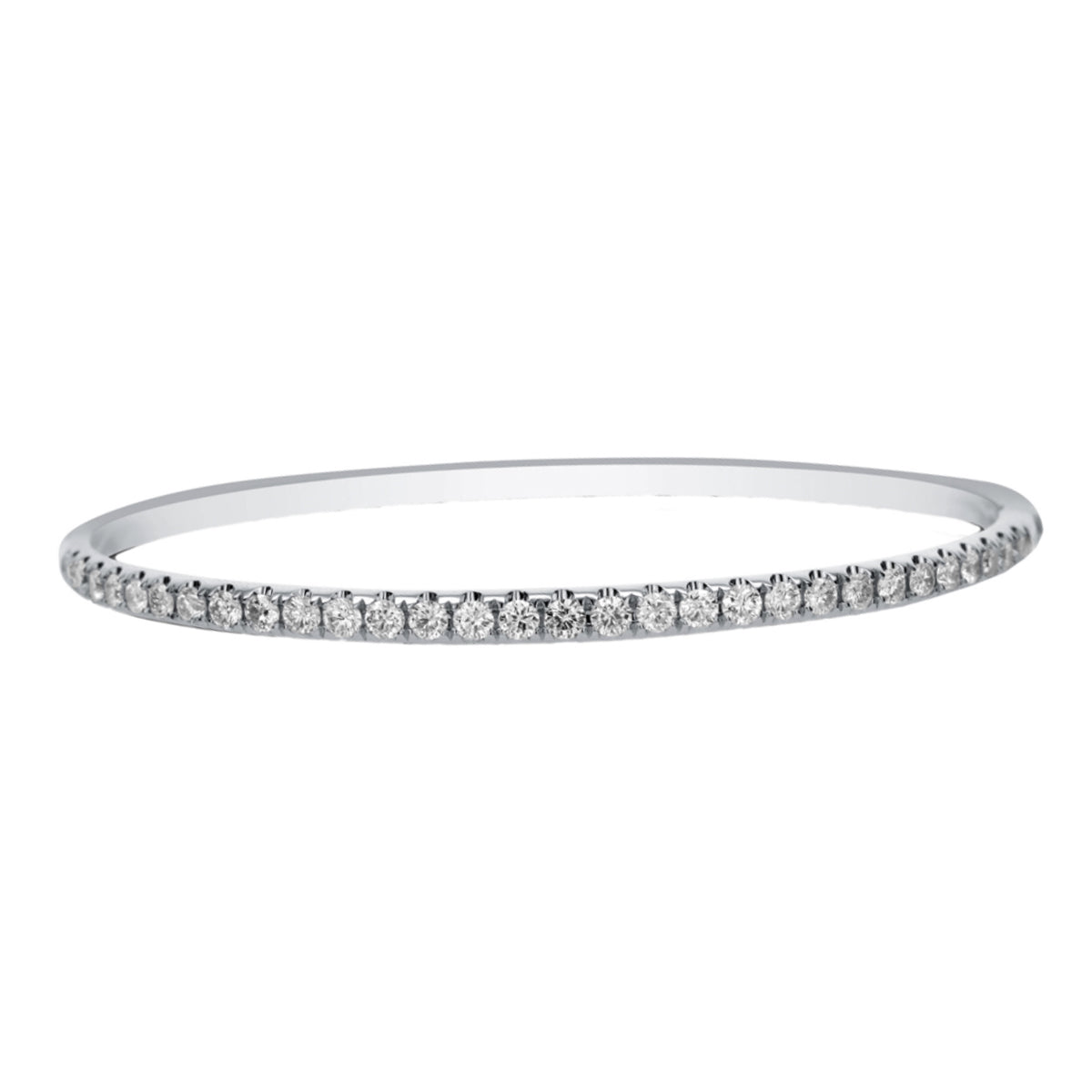 18K White Gold 2.00ctw Diamond Bangle Bracelet- ALB-10976W