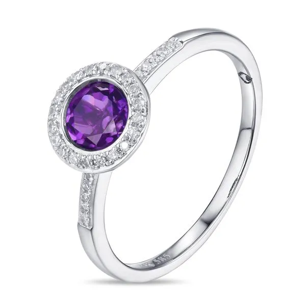 Luvente Amethyst and Diamond Ring