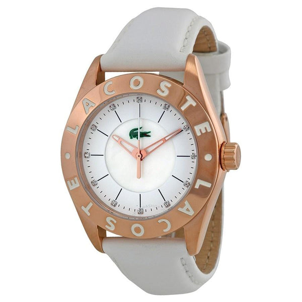 Lacoste Women's 2000534 Biarritz Crystal White Leather Watch
