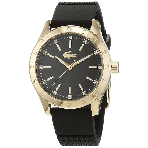 Lacoste Women's 2000979 Casual Crystal Black Rubber Watch