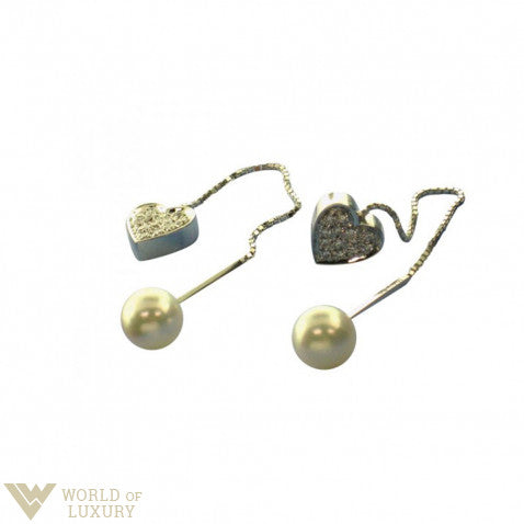 Salvini 18k White Gold Diamonds Pearls Ladies Earrings, 20017125