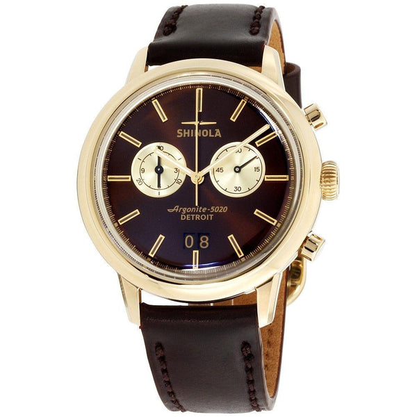 Shinola Men's 20065288 The Bedrock Chronograph Brown Leather Watch
