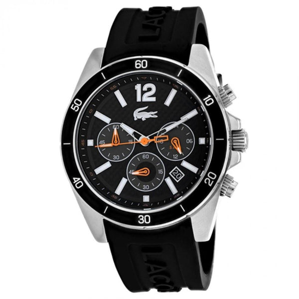 Lacoste Men's 2010833 Seattle Chronograph Black Silicone Watch