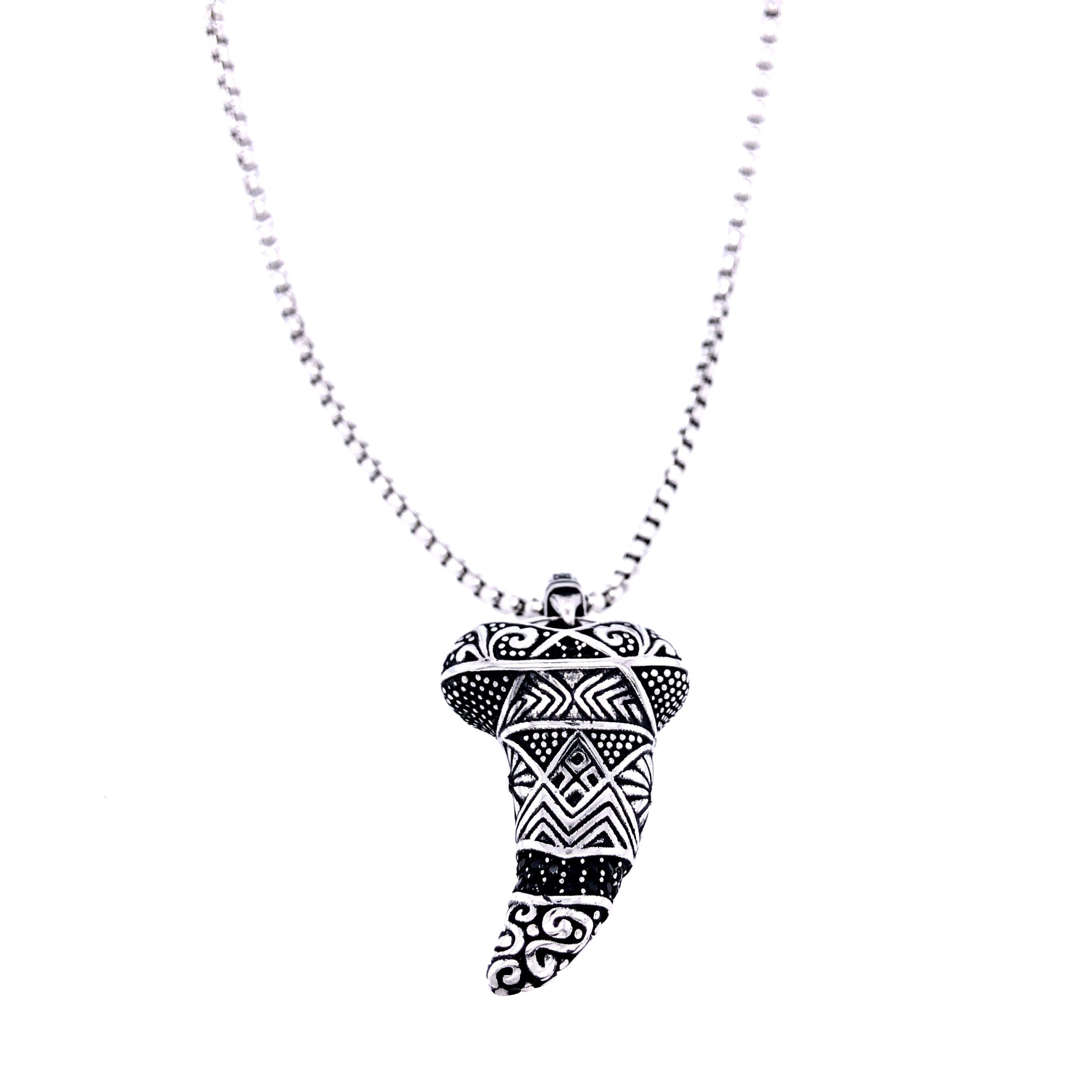 Stainless-Steel Tooth Pendant Necklace