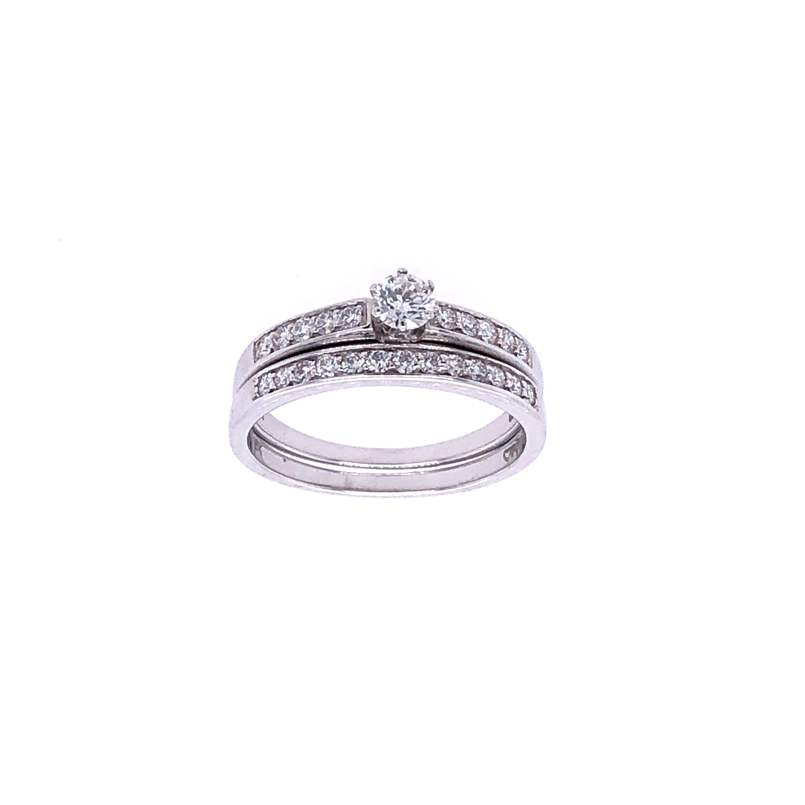 18k White Gold 0.50cts Cupid Cut Diamonds Wedding Ring Set
