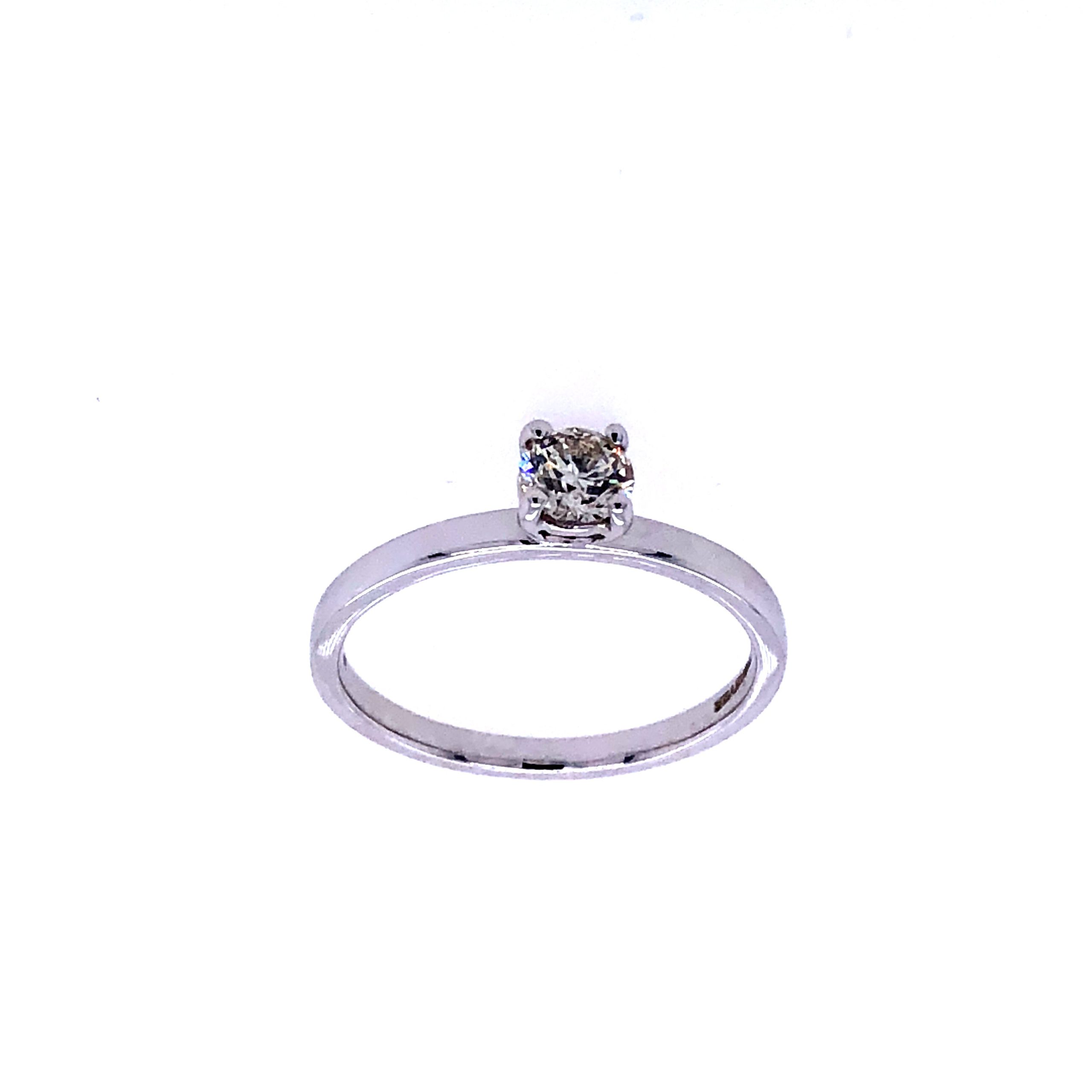 18k Solitaire 0.33cts Cupid Cut Diamonds White Gold Engagement Ring