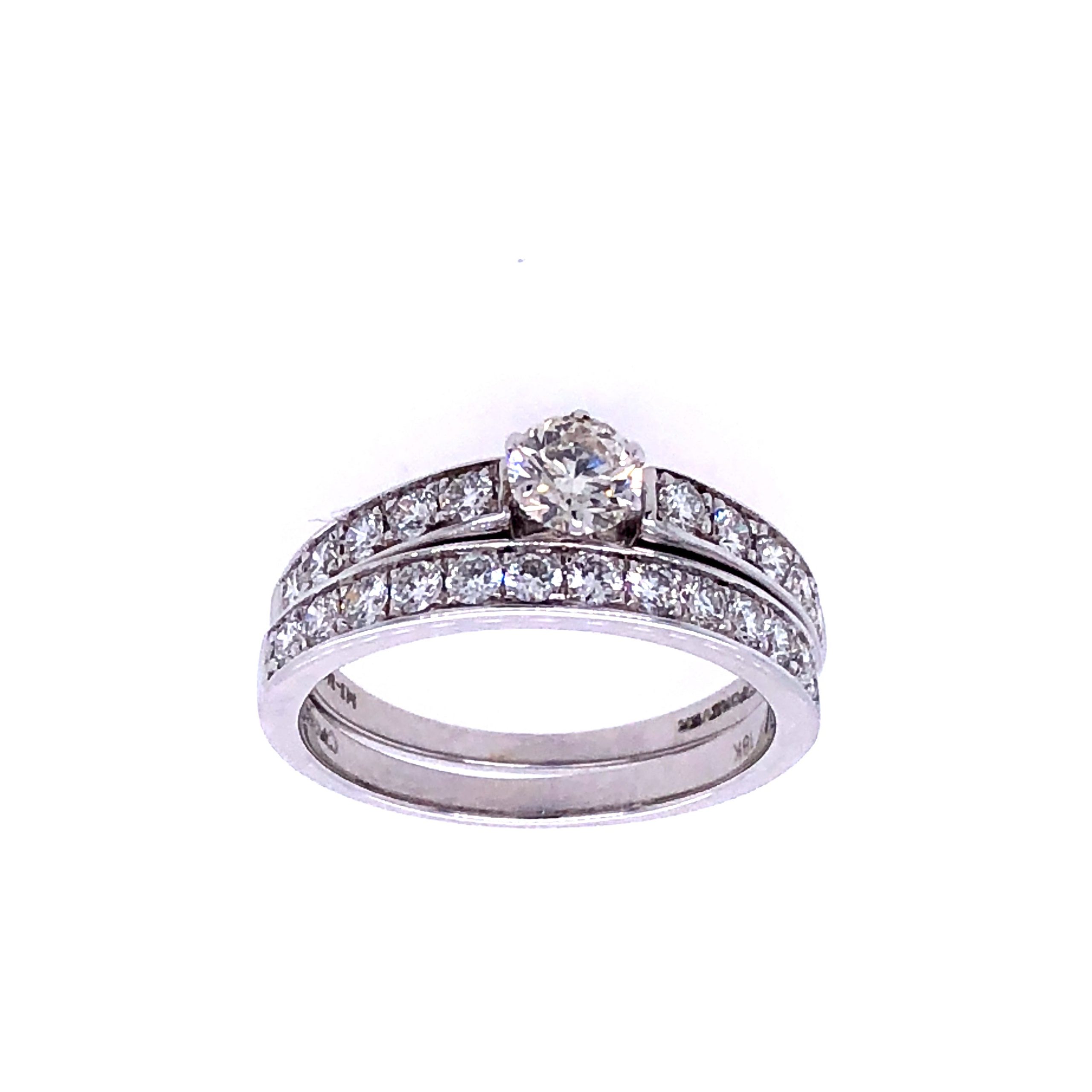 18k White Gold 1.00cts Cupid Cut Diamonds Wedding Ring Set