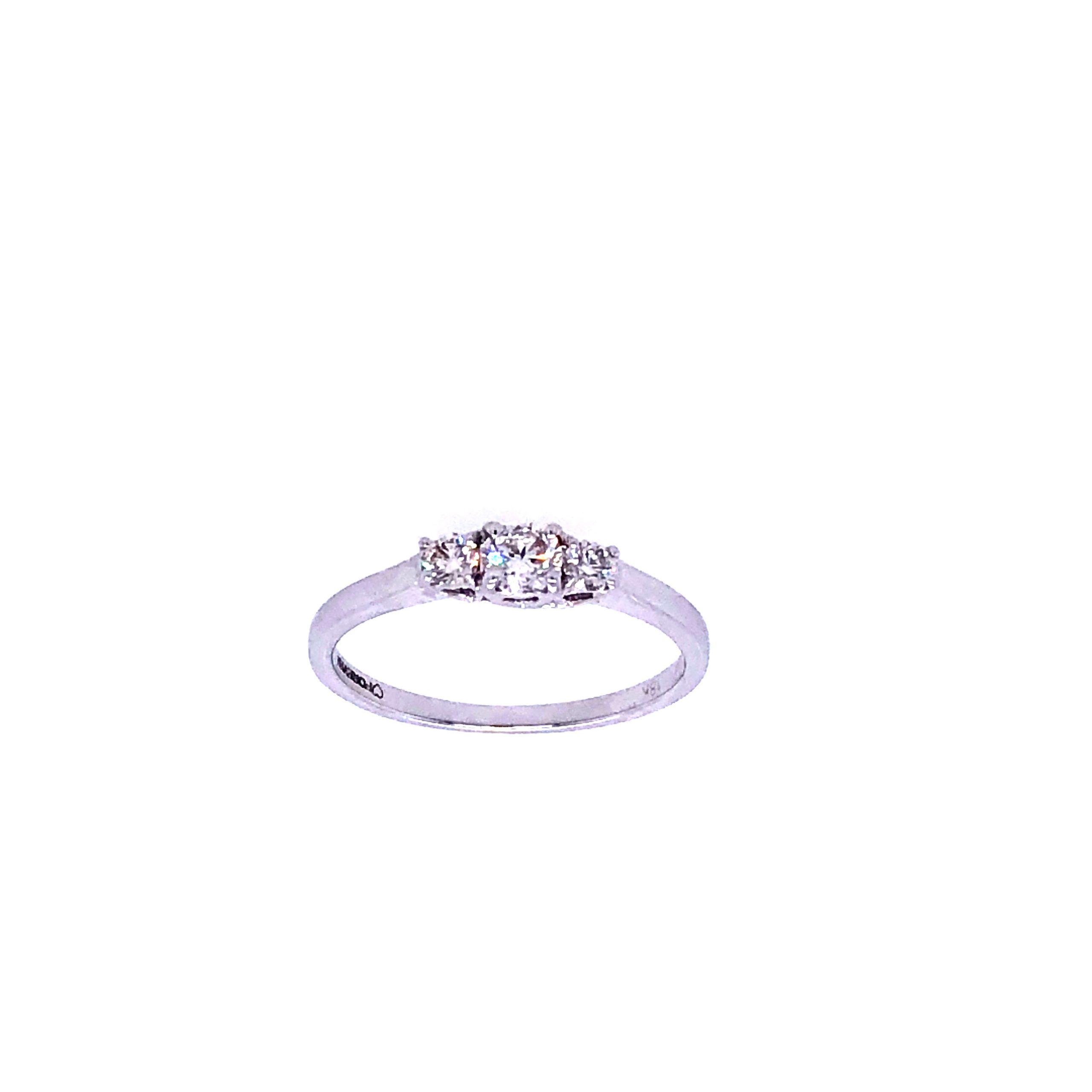 18k Triple 0.33cts Cupid Cut Diamonds Gold Engagement Ring