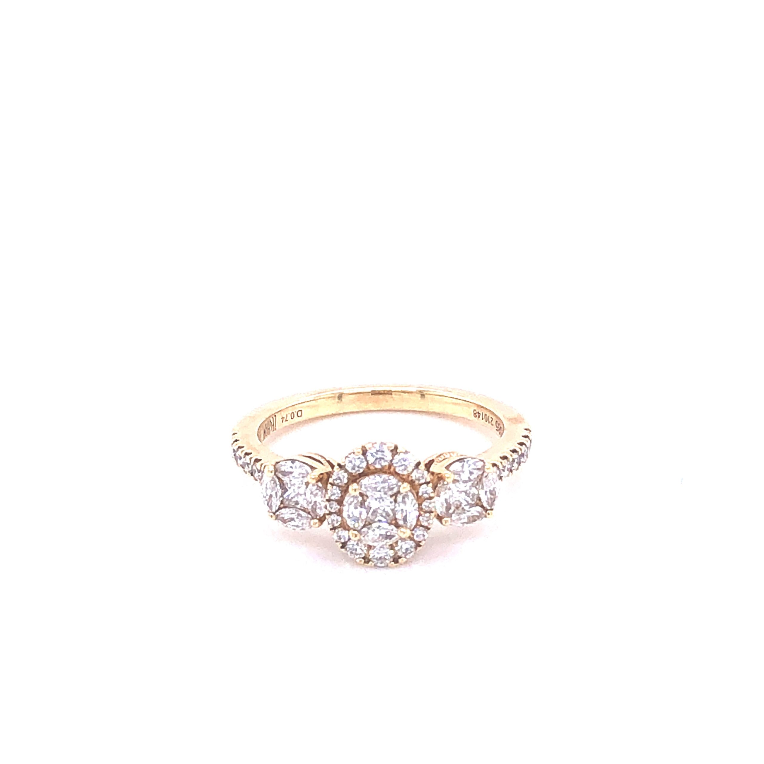 Zeghani Gold Center Oval Engagement Ring