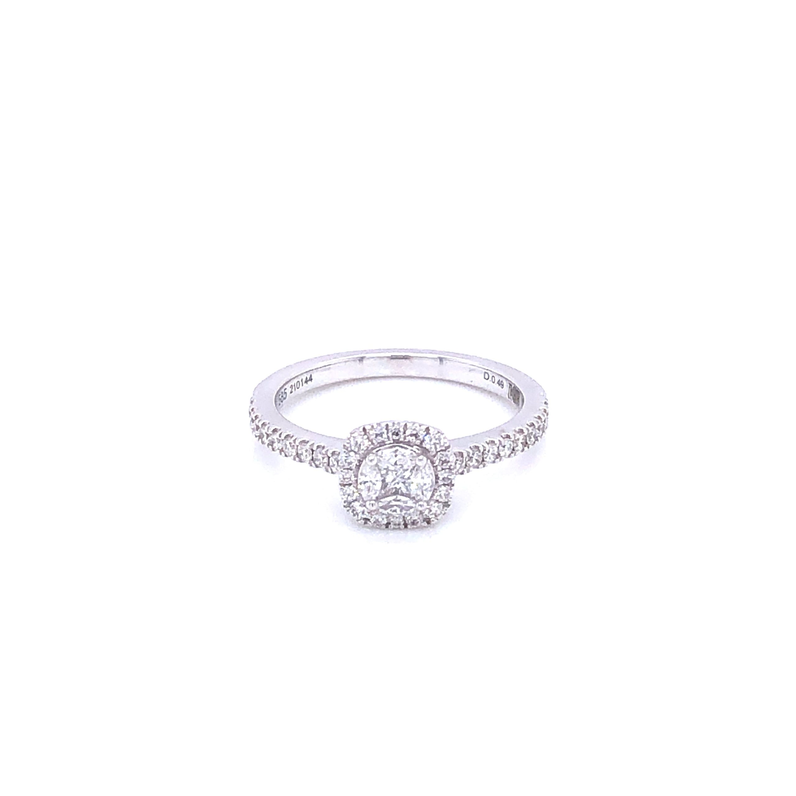 Zeghani White Gold Princess Cut Marquise Engagement Ring