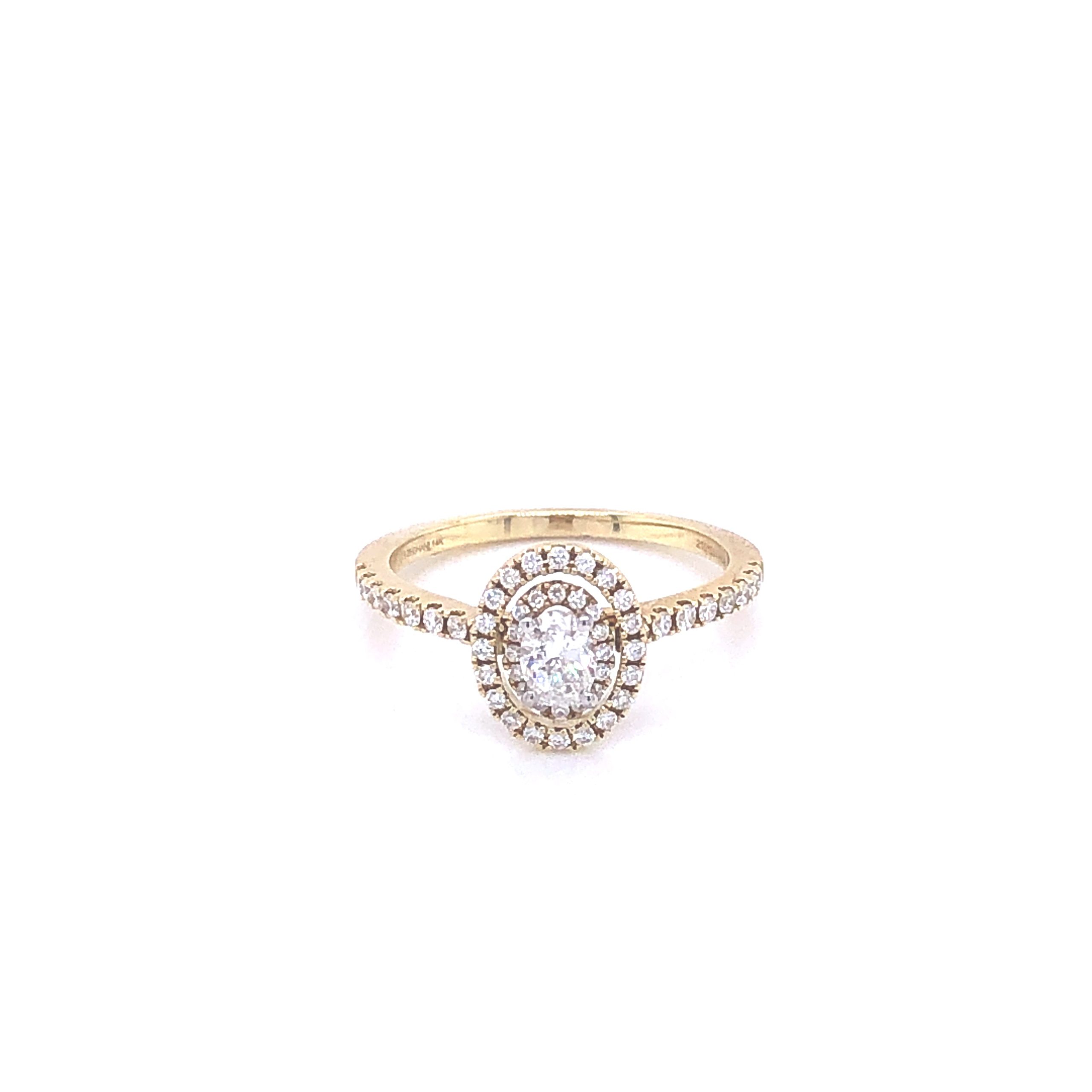 Zeghani Gold Oval Cut Delicate Diva Engagement Ring
