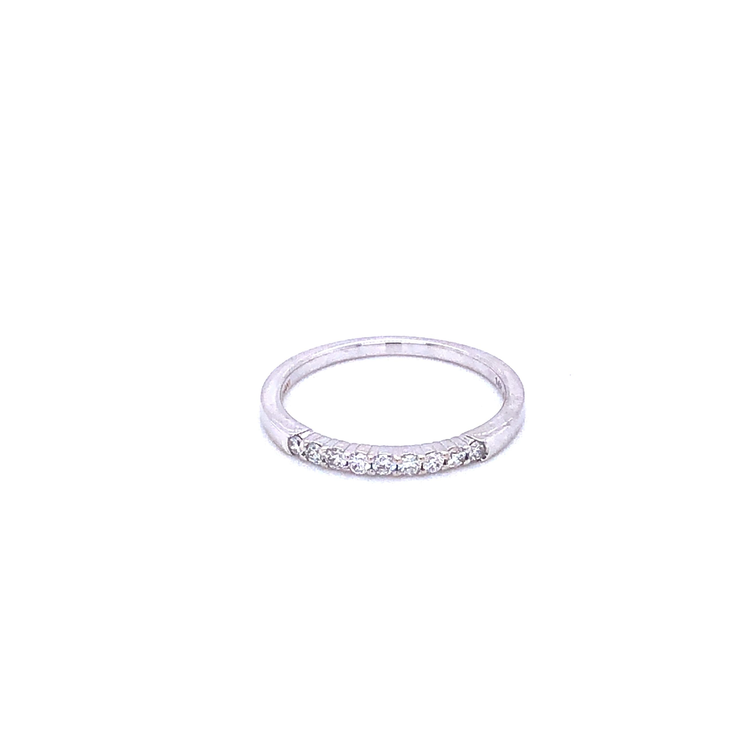 Zeghani White Gold Shared Prong Setting Wedding Band