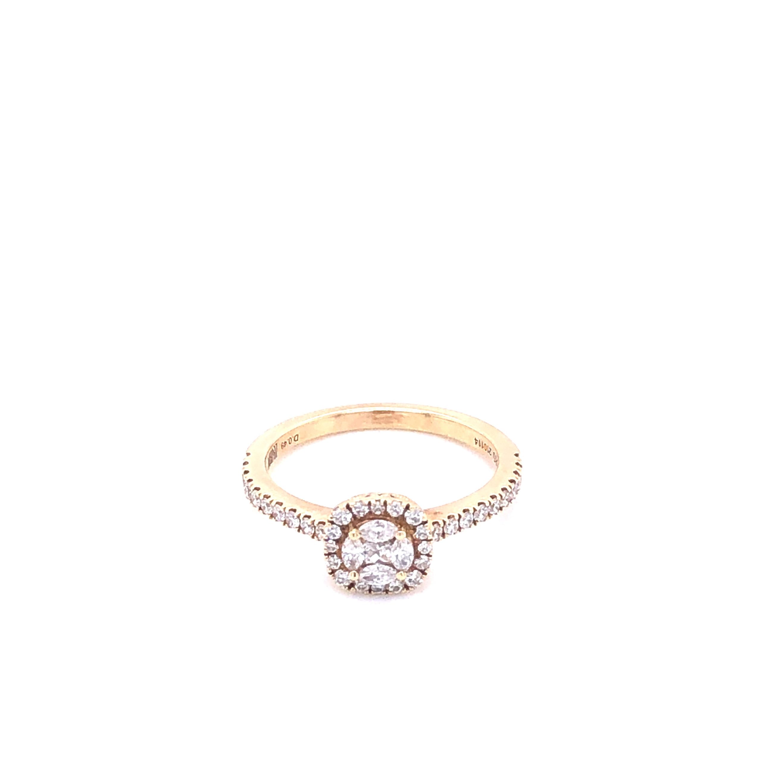 Zeghani Gold Halo Engagement Ring