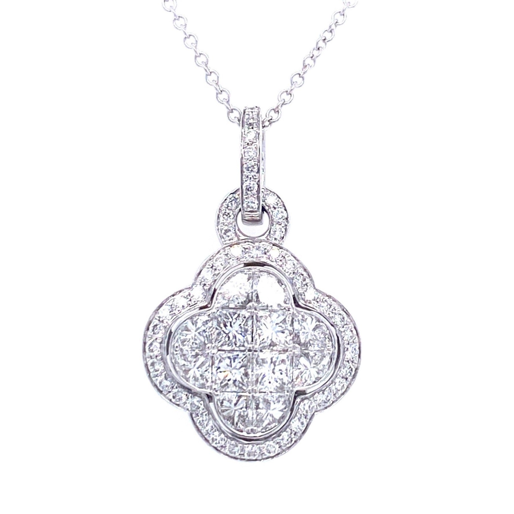 WHITE GOLD SCALLOP NECKLACE