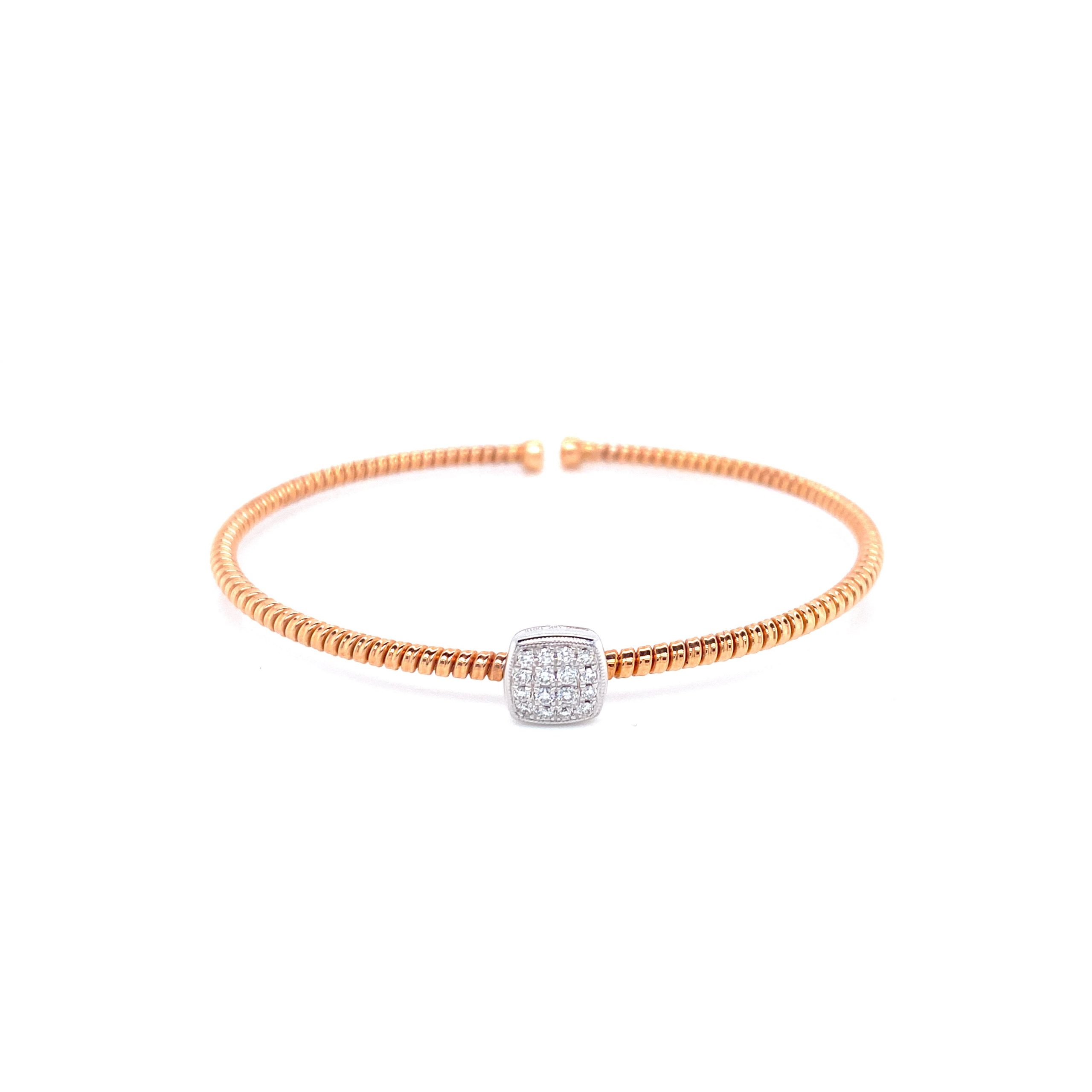 WHITE & ROSE GOLD DIAMONDS BANGLE