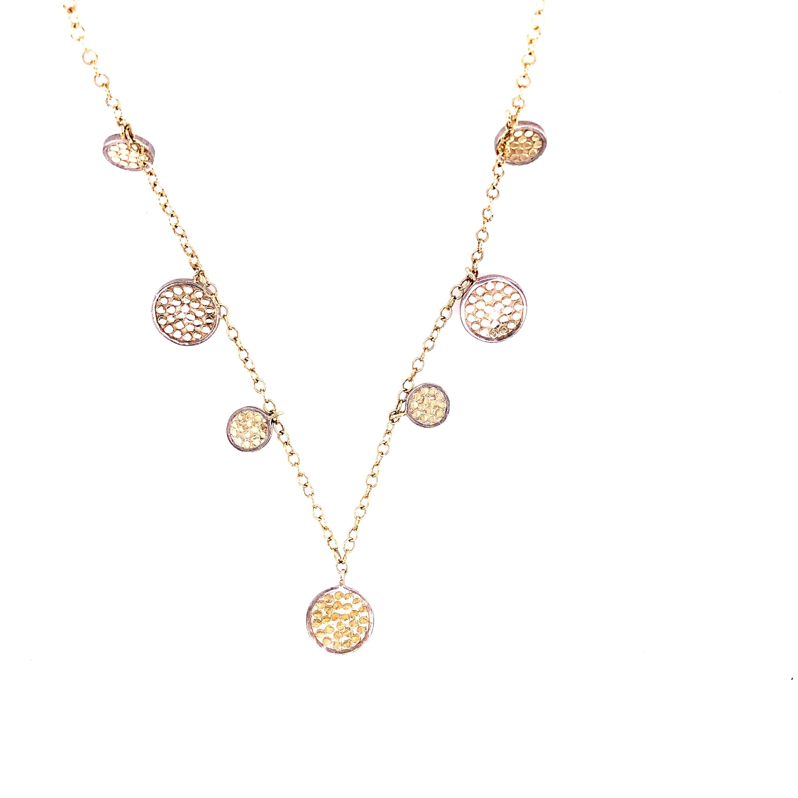 Multi-Disc Charm Necklace (Gold)