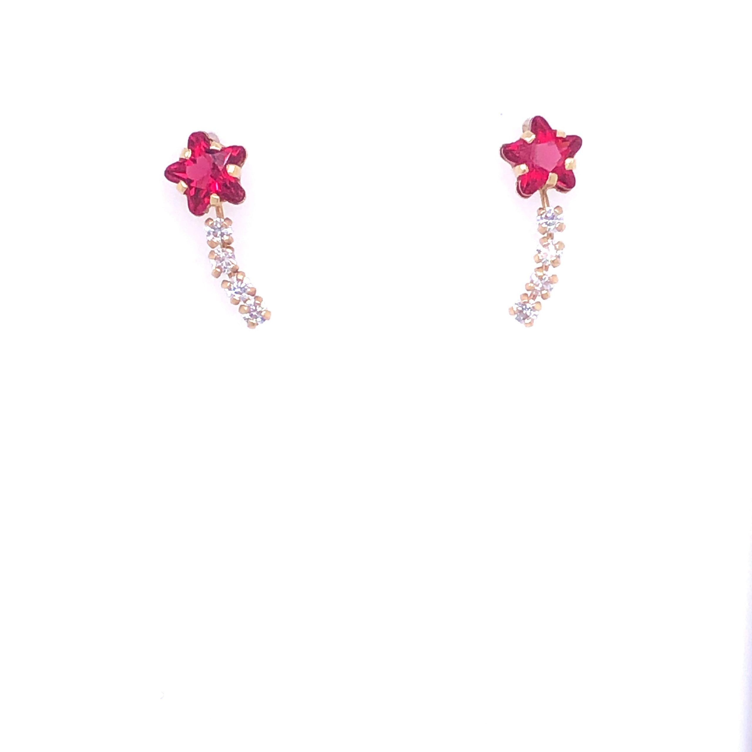 14K Gold Shooting Star Stud
