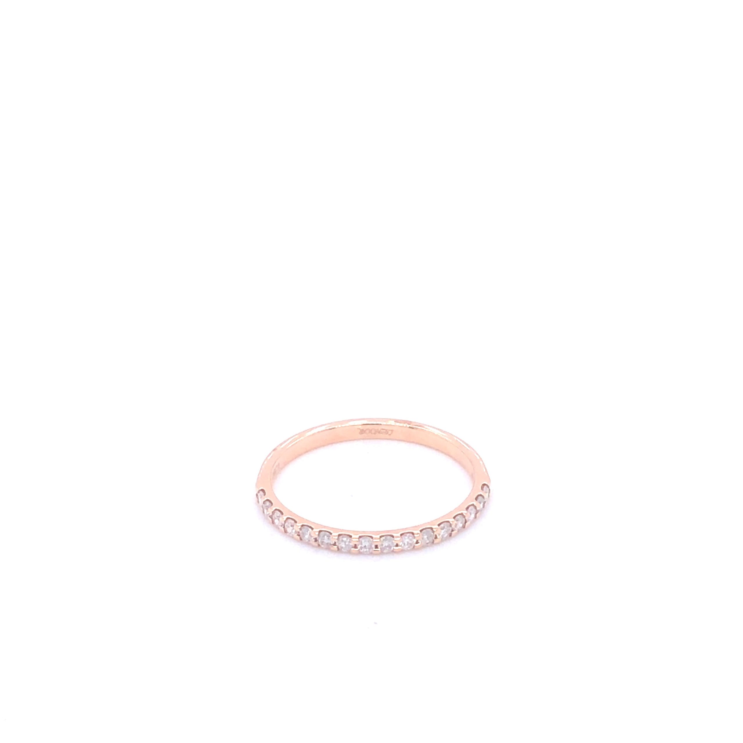 Scallop Set Diamonds Rose Gold Wedding Band