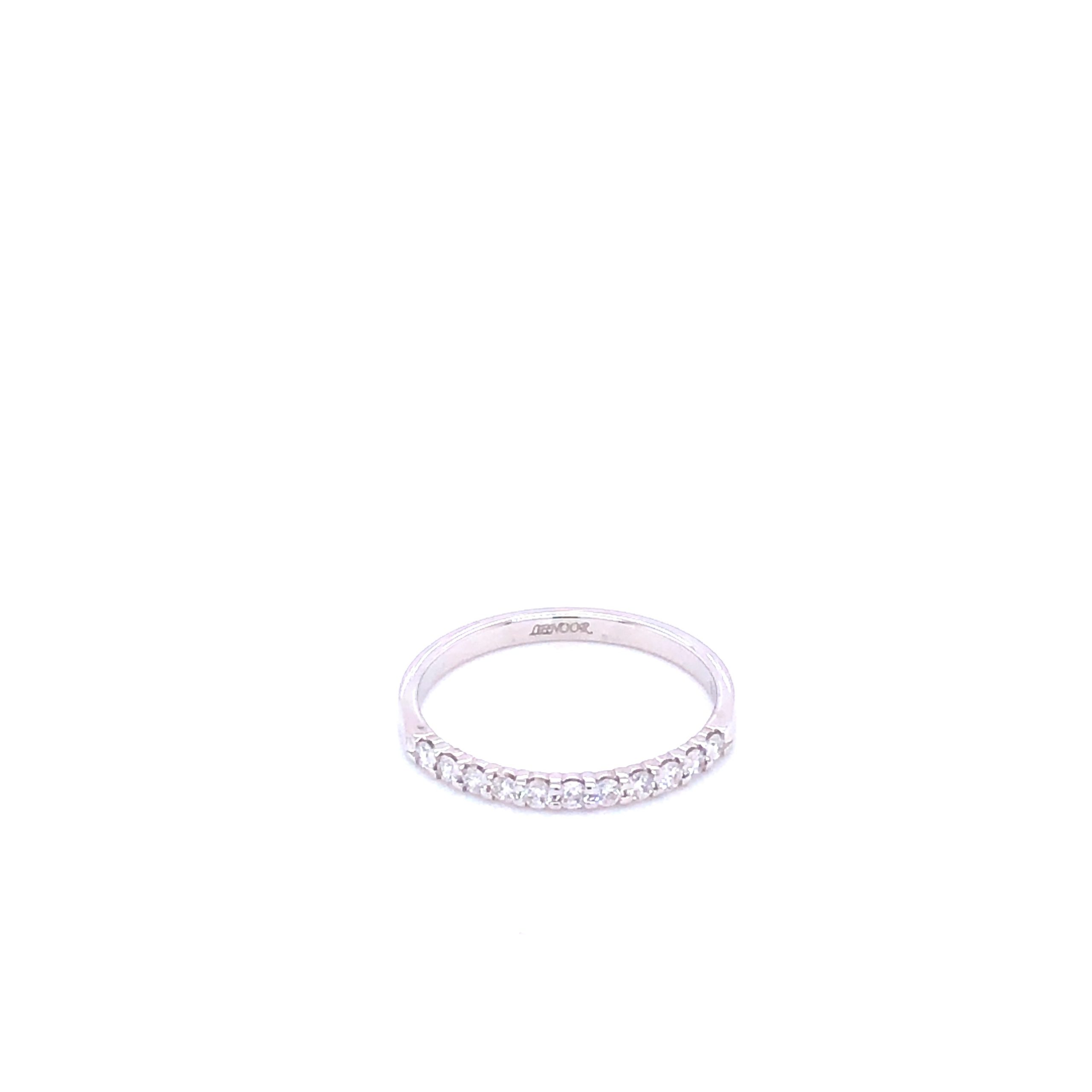Shared Prong Set Diamonds White Gold Wedding Band