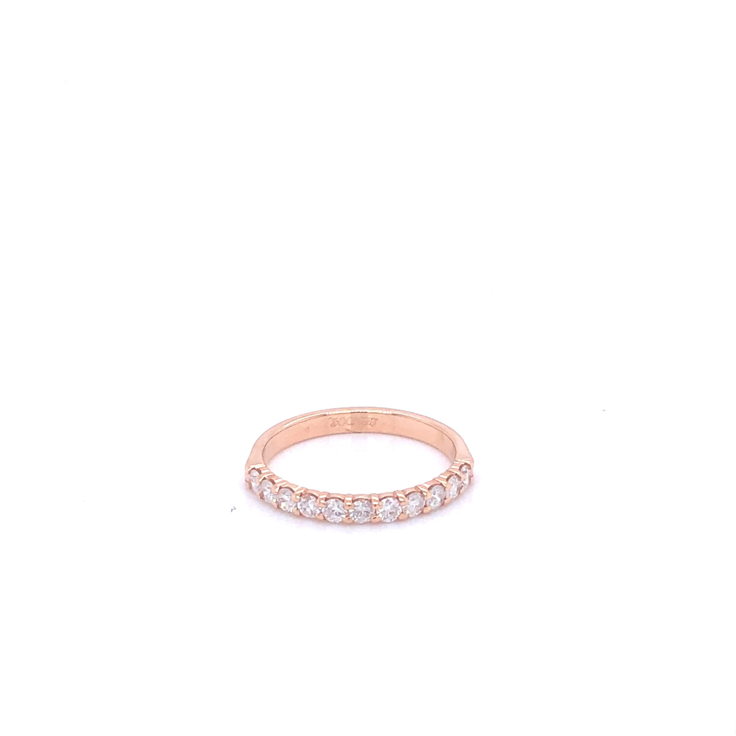 14k Diamond Shared Prong Set Diamonds Rose Gold Wedding Band