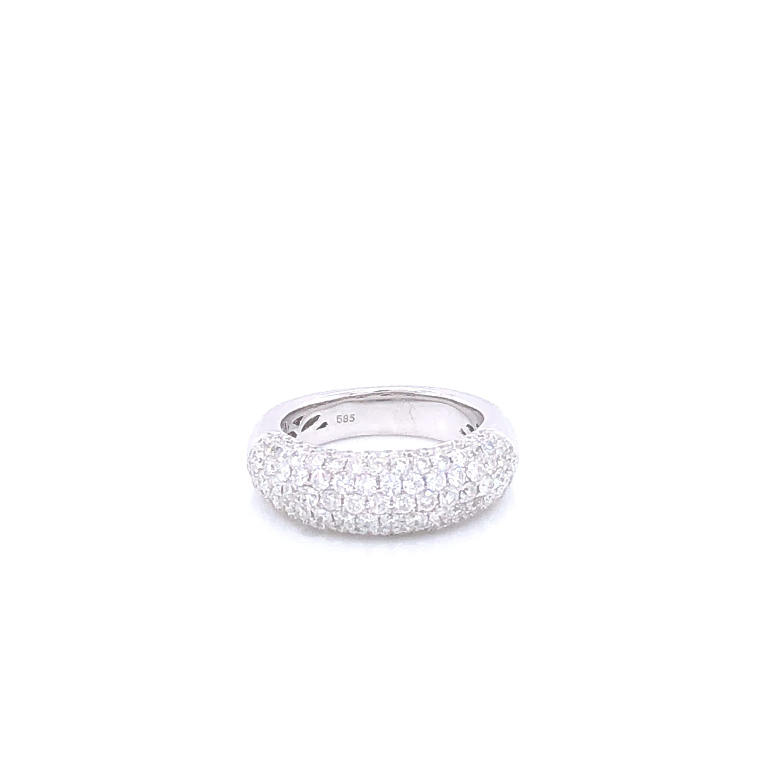 Pavé Diamond Dome White Gold Ring