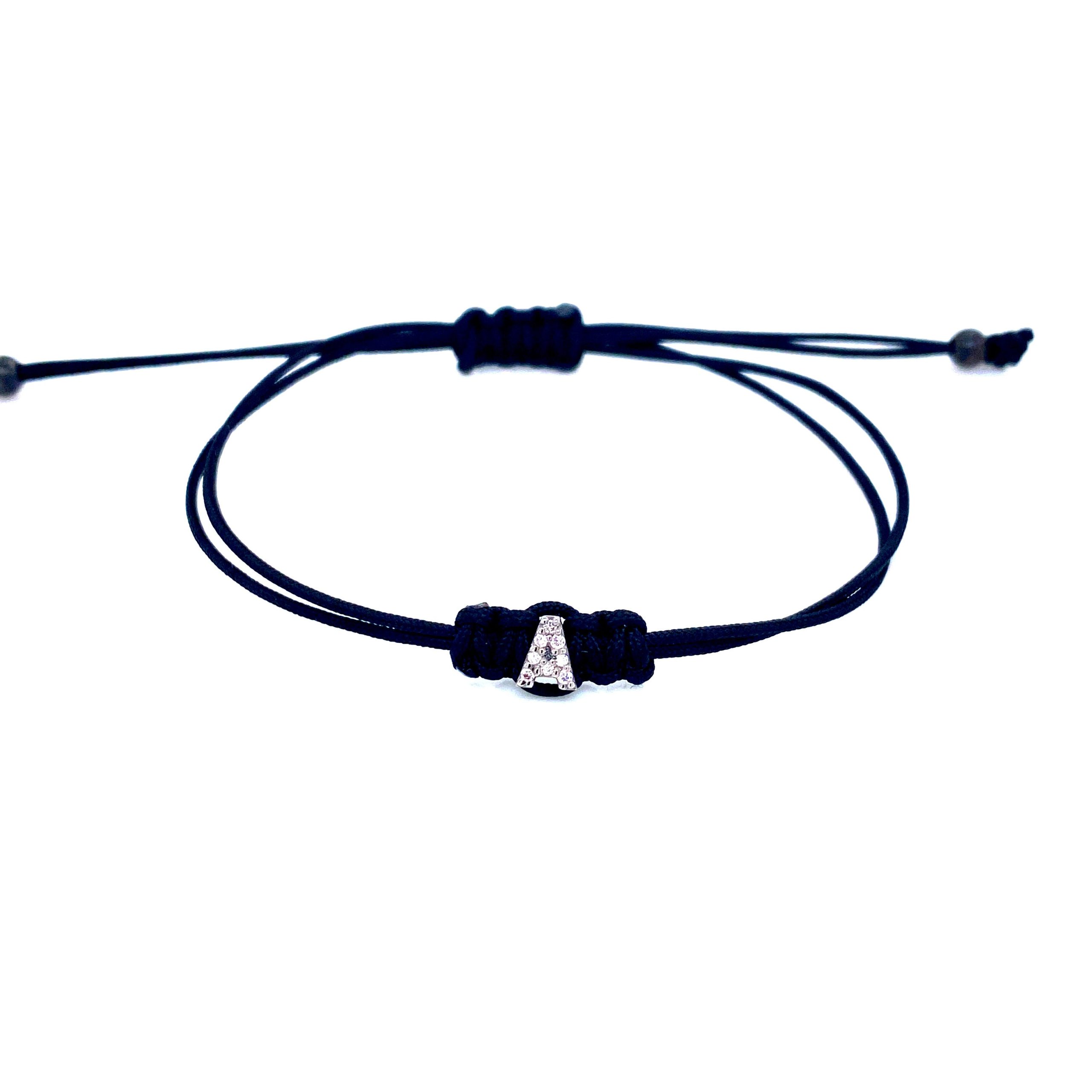 Bracelet With Small Initial A and Diamond
