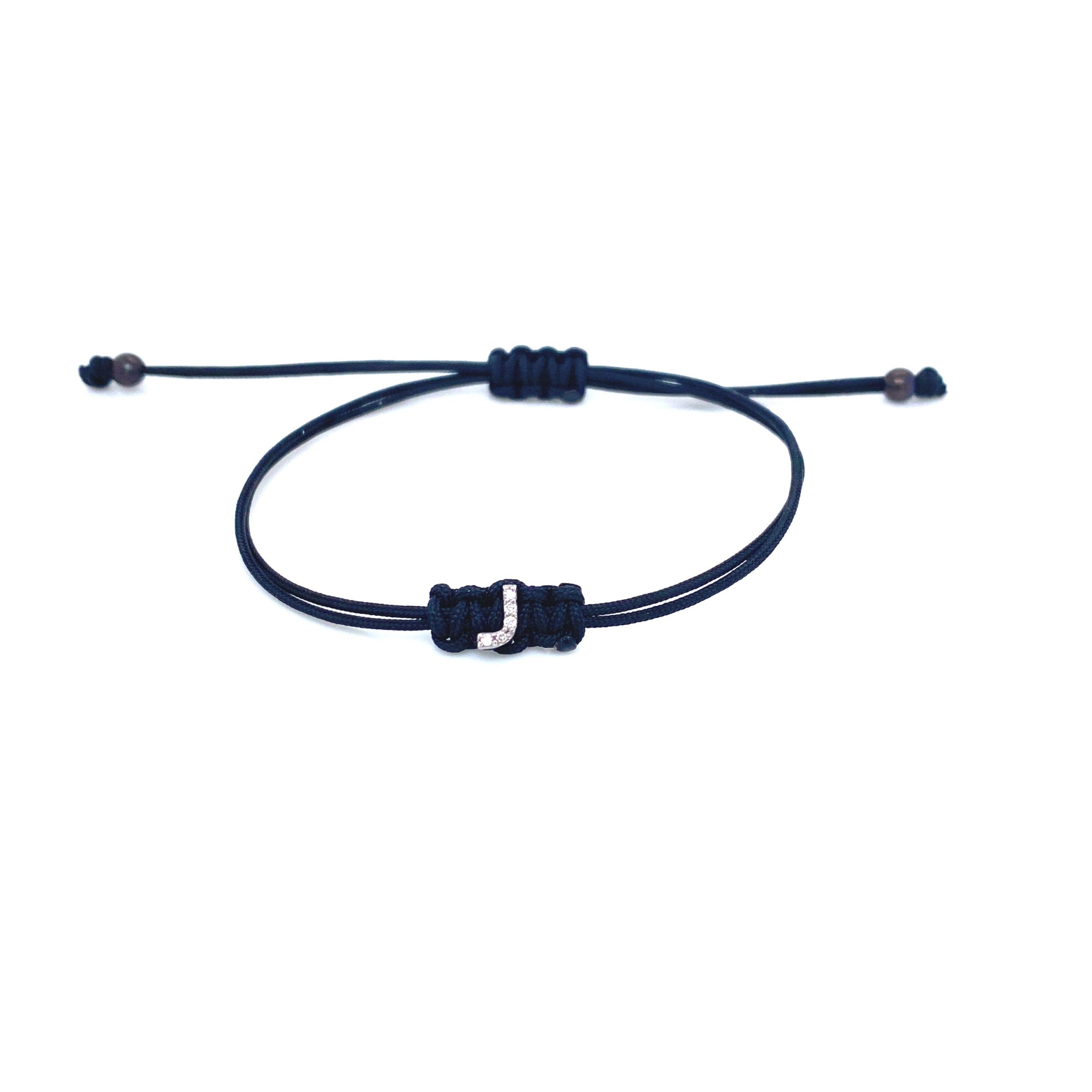 Bracelet With Small Initial J and Diamond