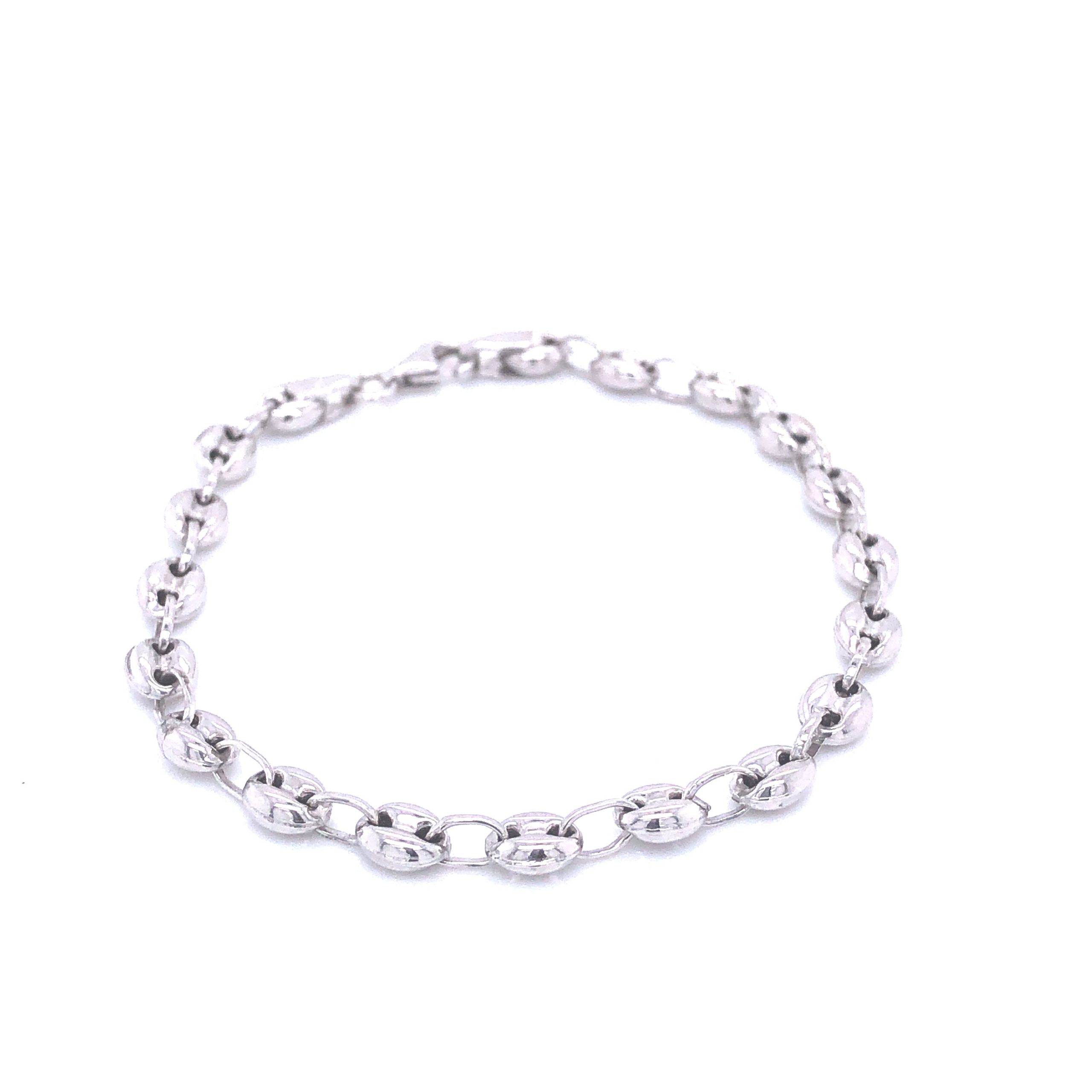 14K Bracelet White Gold Puff MarinerPuff