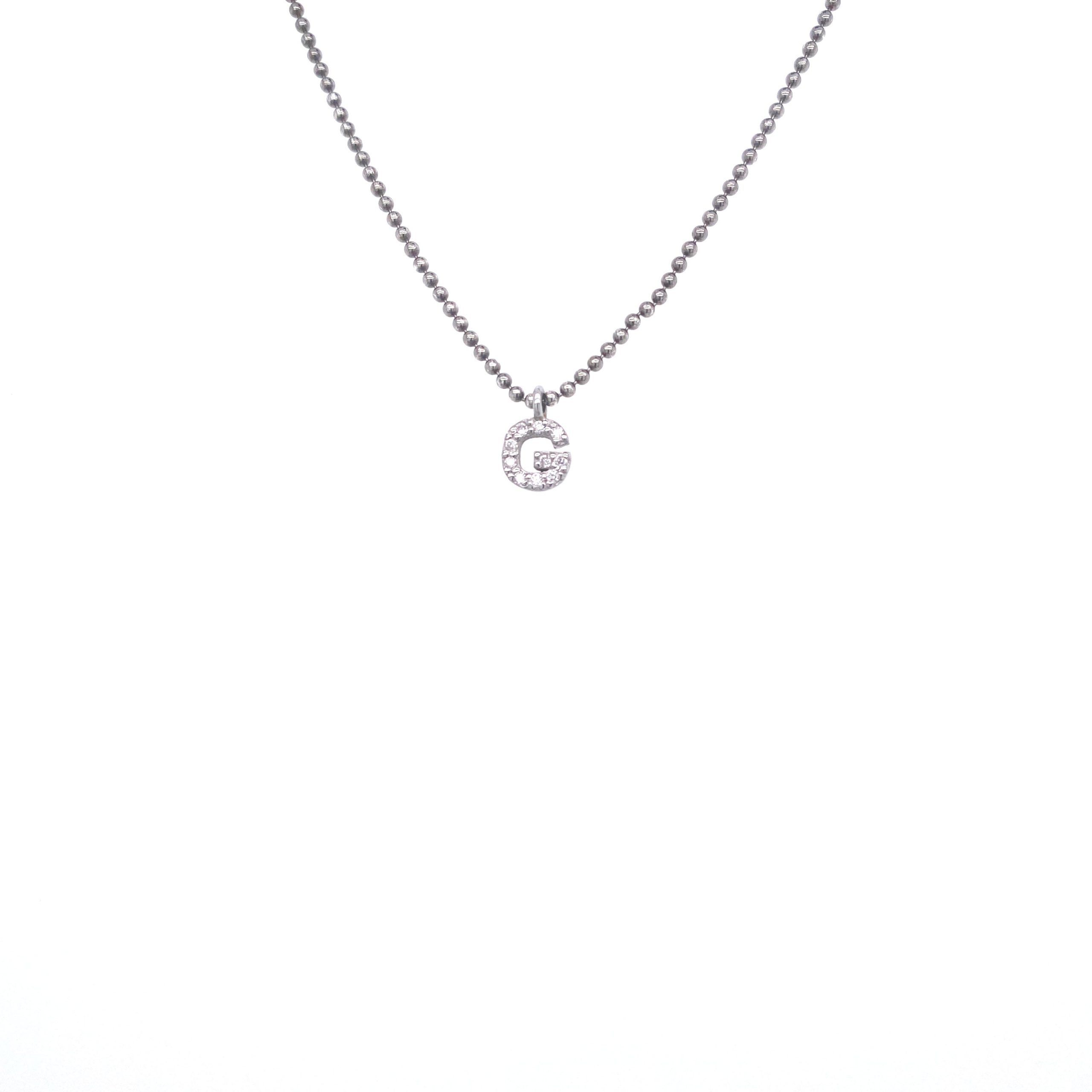 Necklace With Small Initial G and Diamond