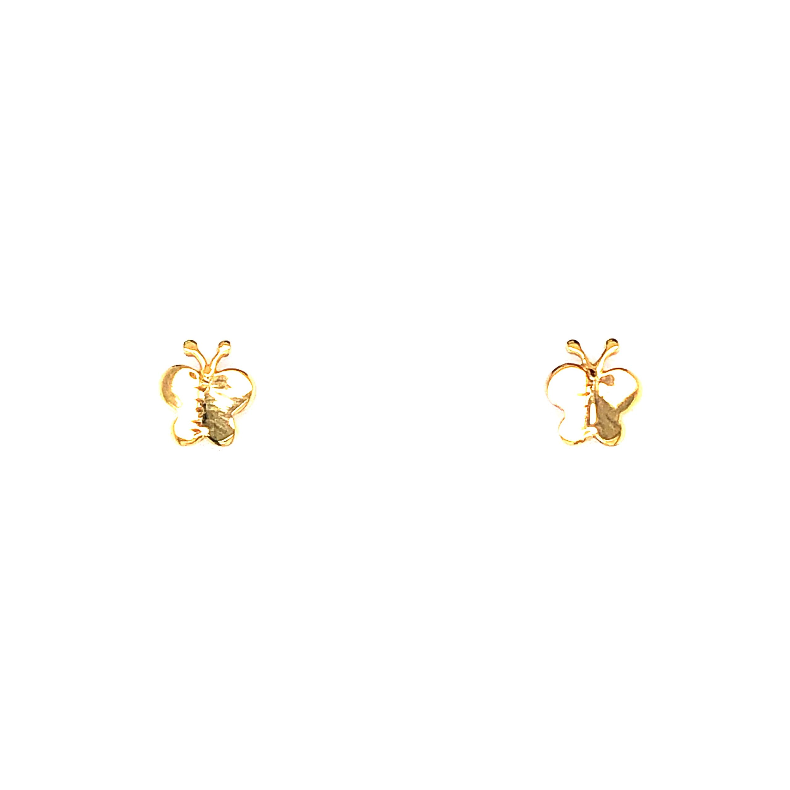 PLAIN BUTTERFLY STUD EARRINGS