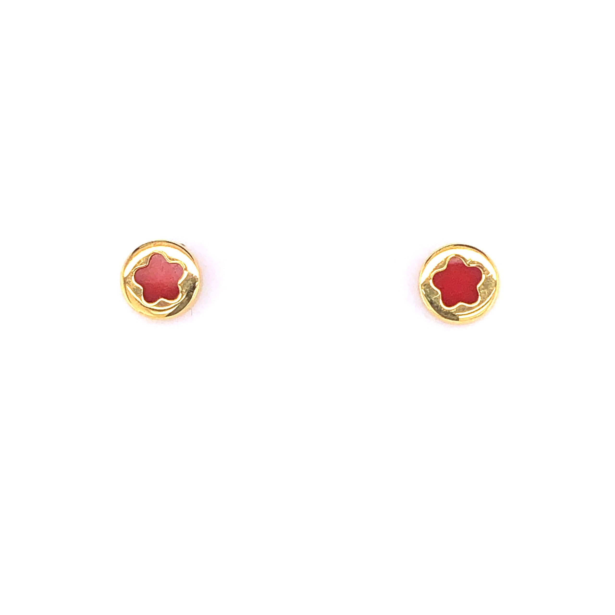 14K STUD DAISY EARRINGS
