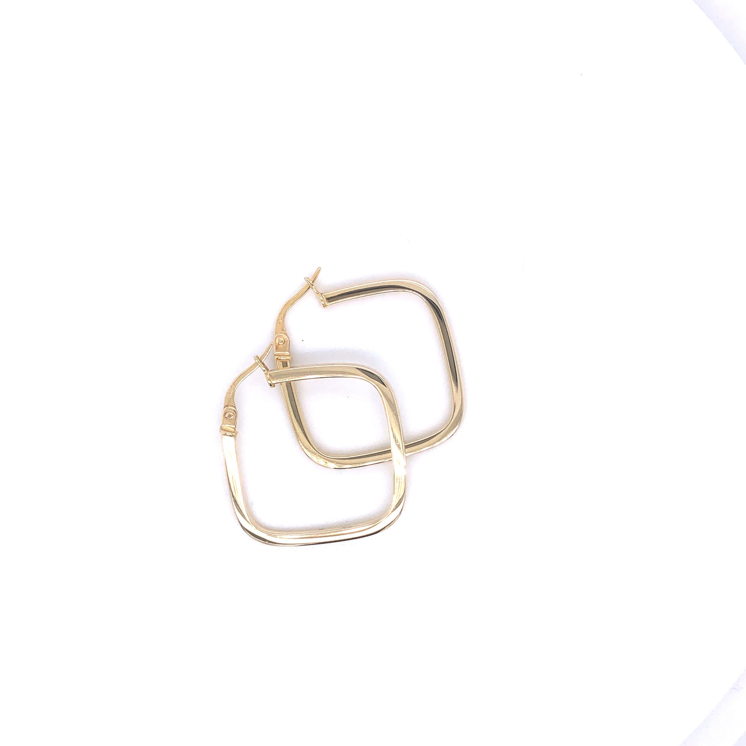 Square Small 14k Gold Earrings