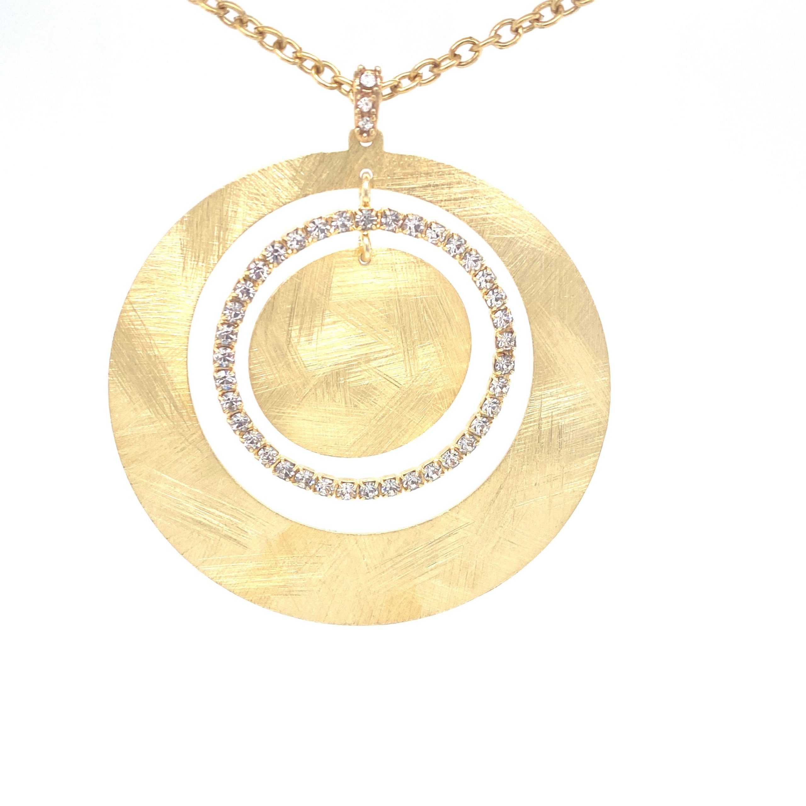 Open Circles New Moon Golden Necklace