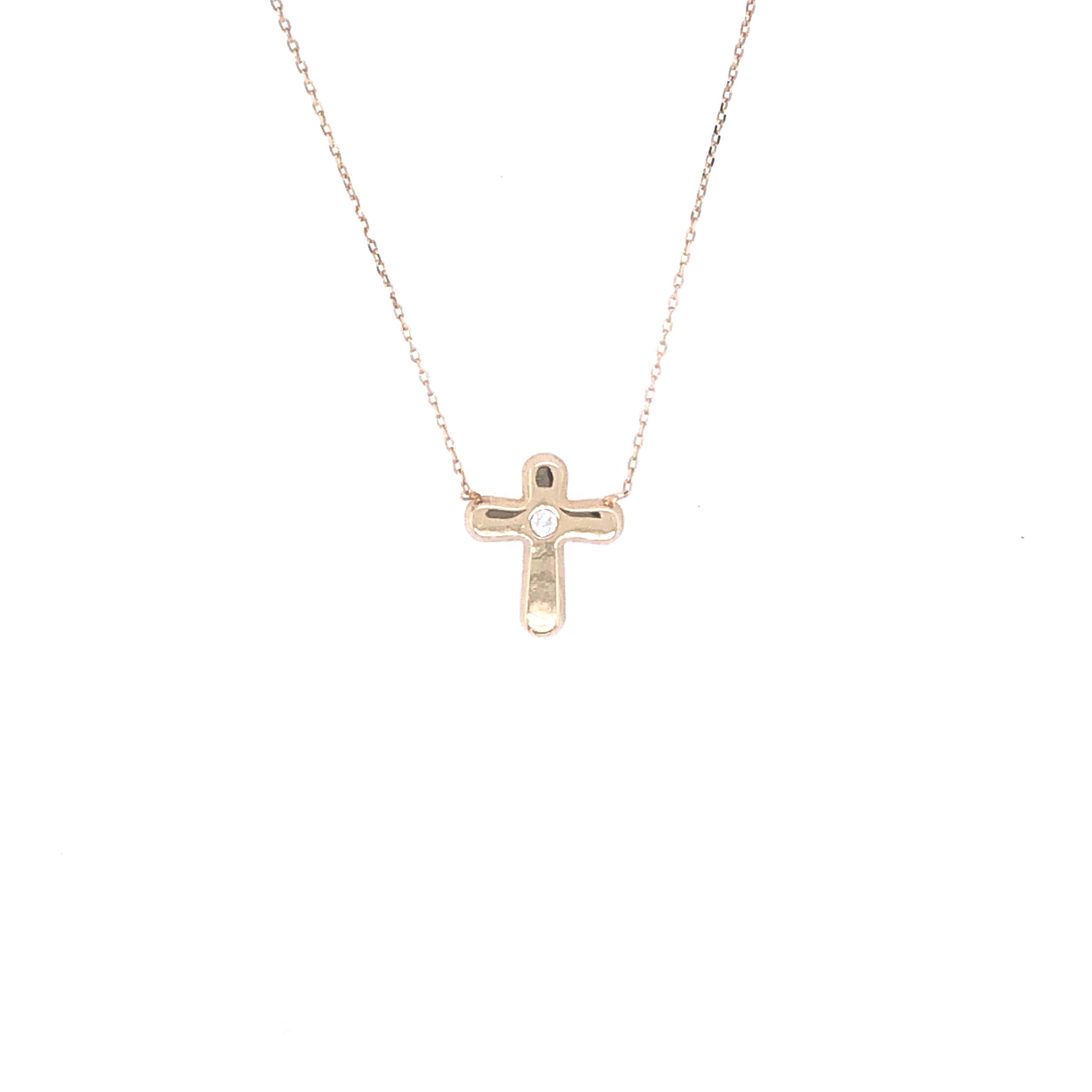 Necklace With Cross And CZ