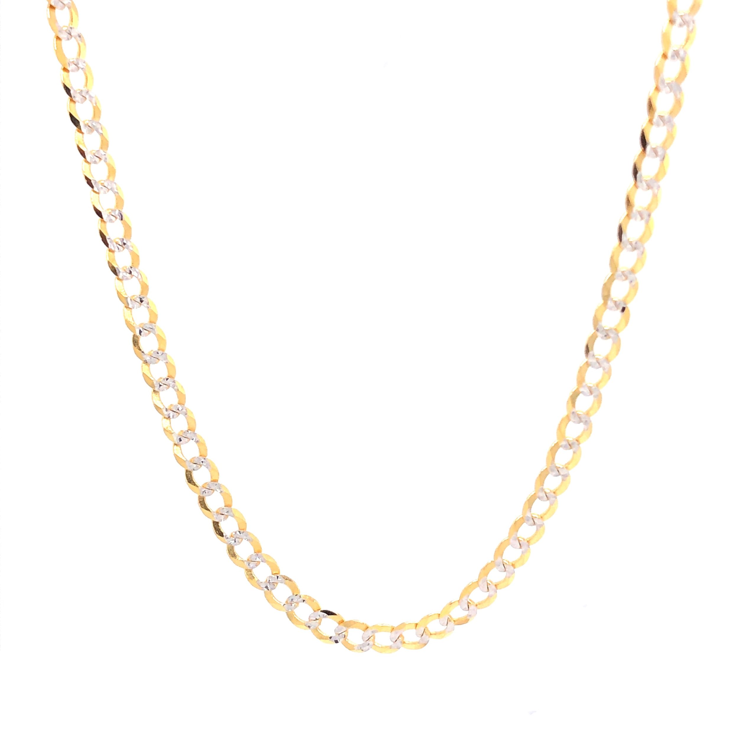 14K Cuban Link Two-Tone Gold Chain (3.3mm)