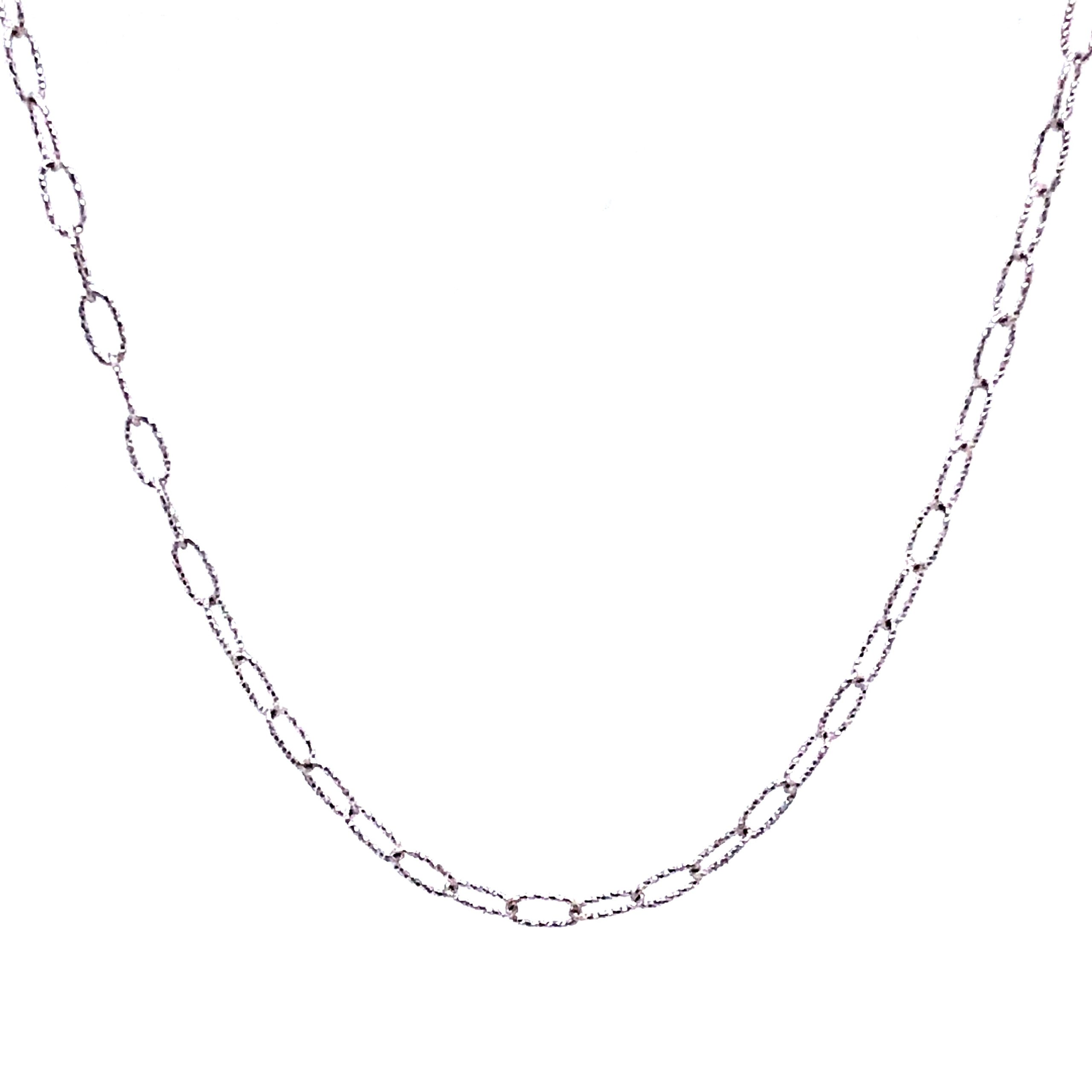 14K White Gold Texture Chain