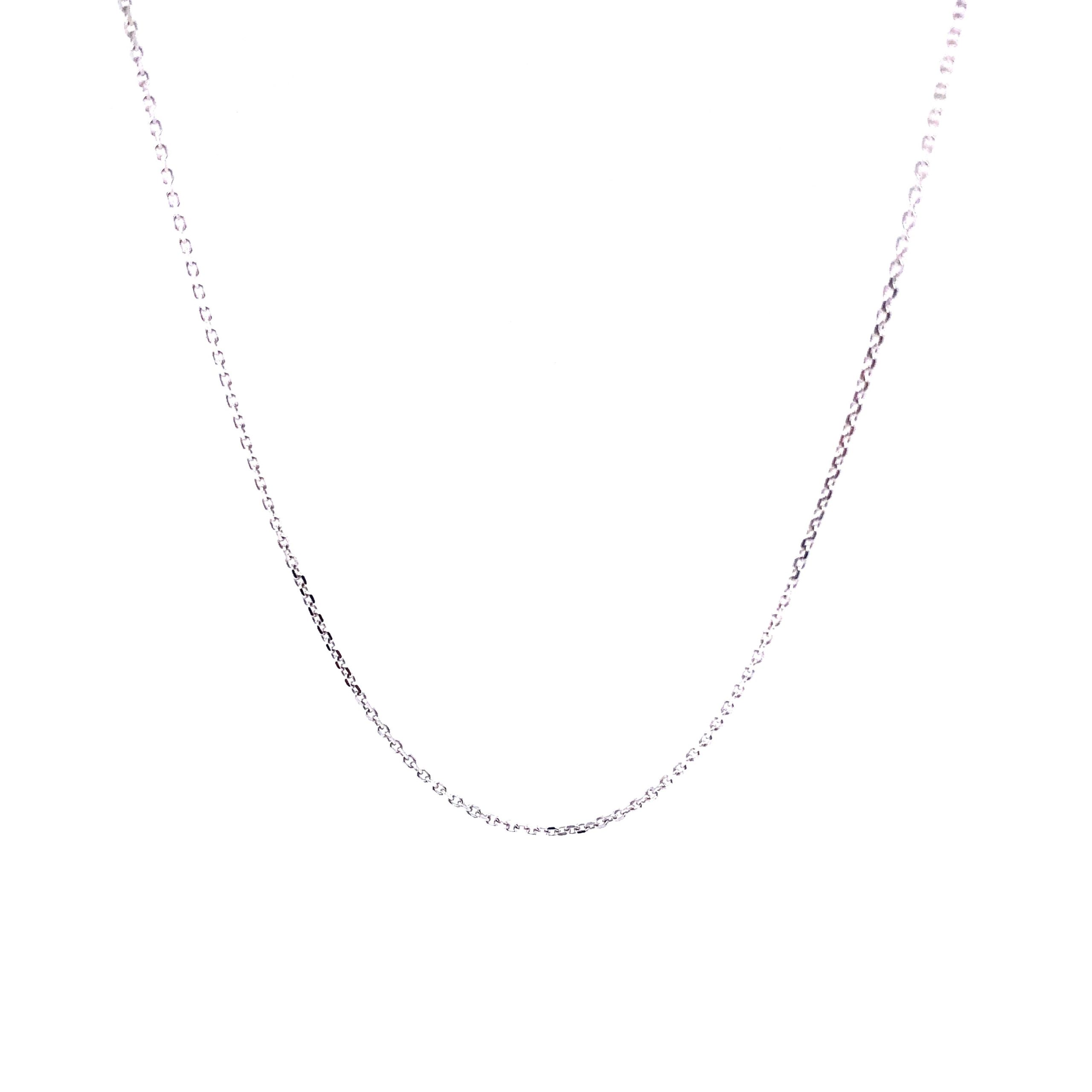 14K Rolo Link White Gold Chain (0.6mm)