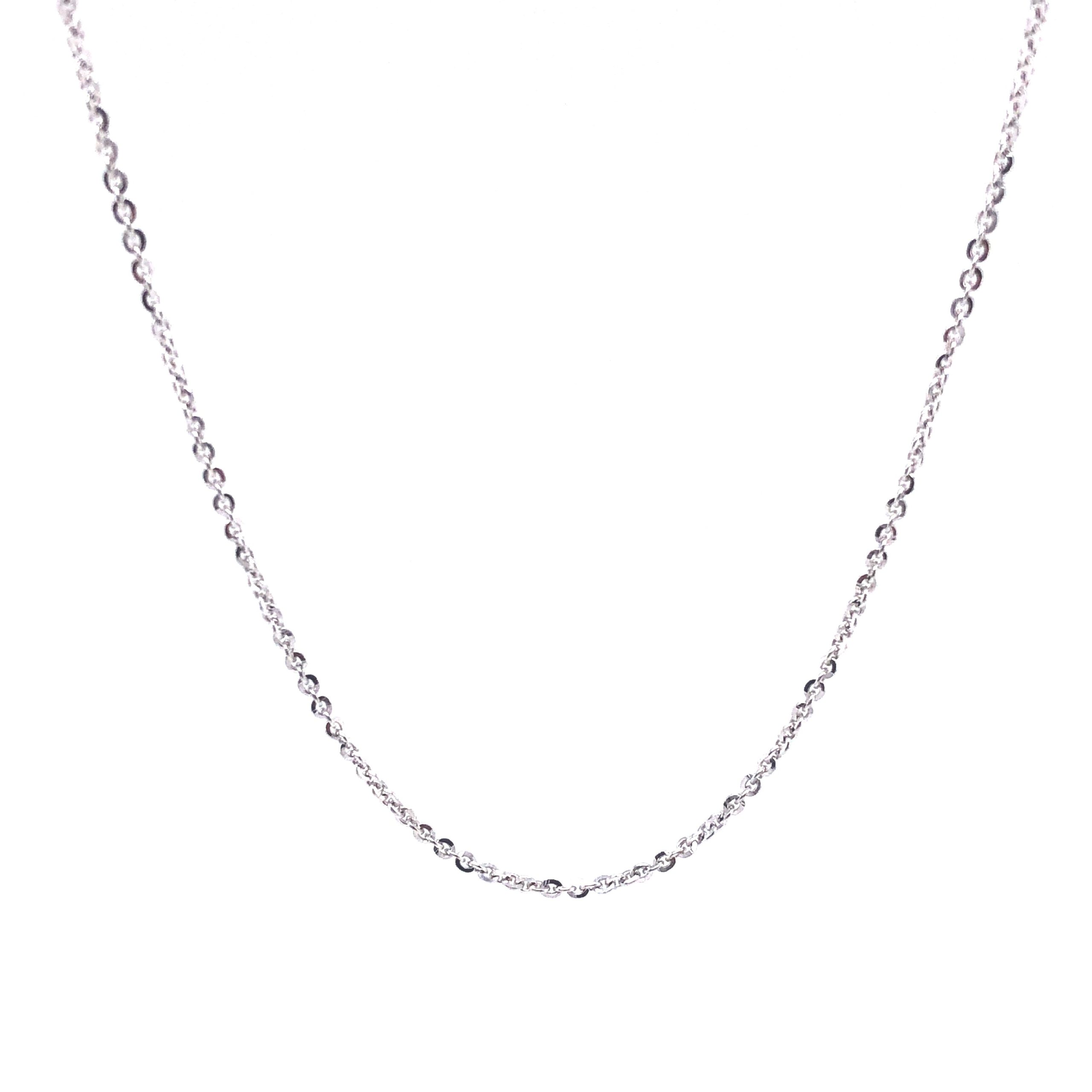 14K Rolo Link White Gold Chain (1mm)