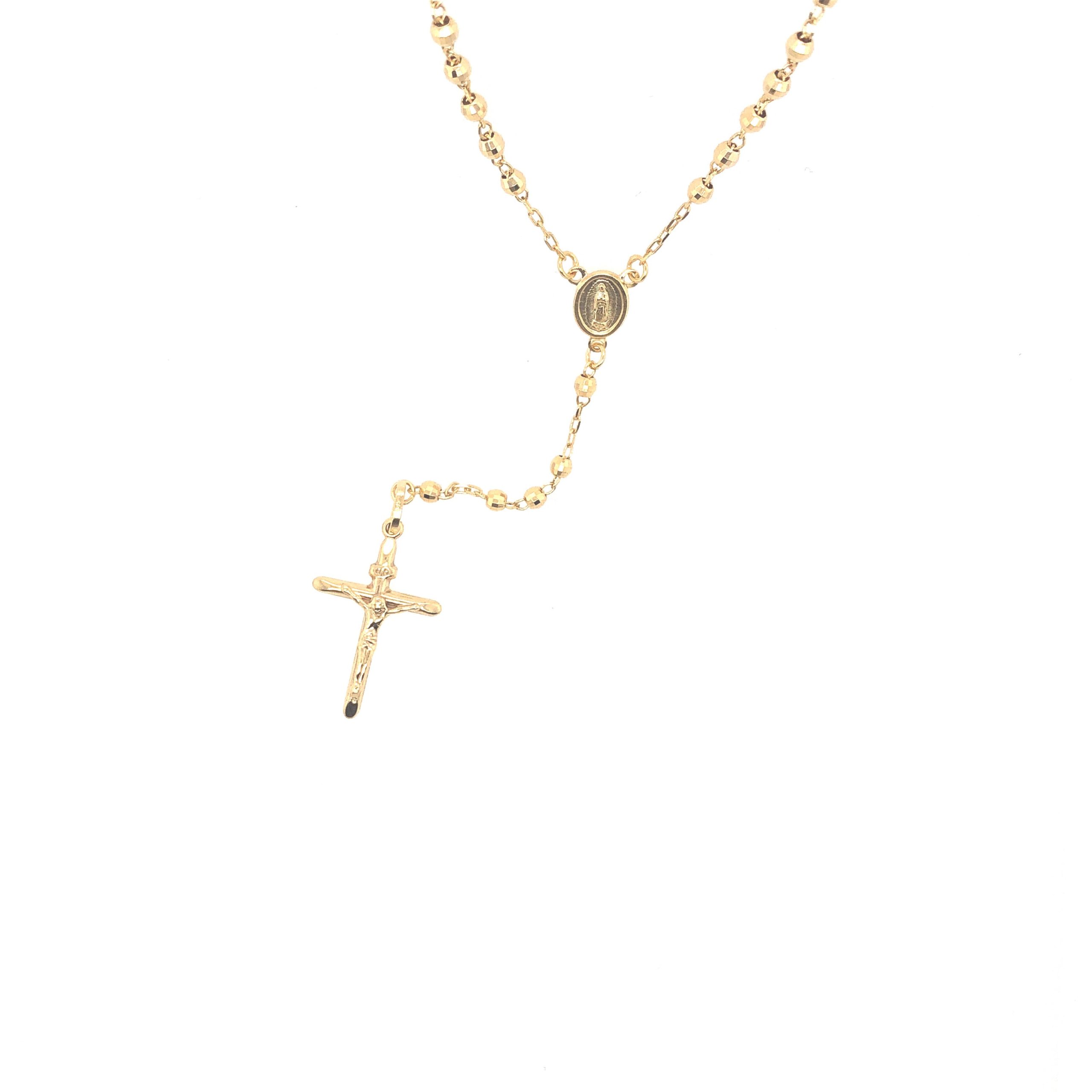 14K Beaded Rosary Gold (3mm)