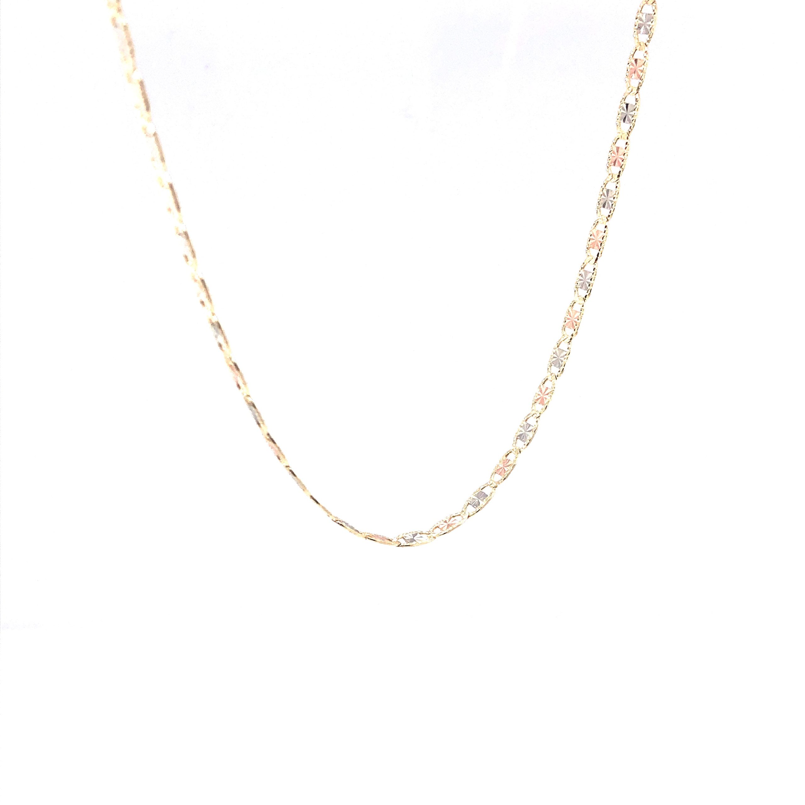 14K Valentino Link Tri-Color Gold Chain