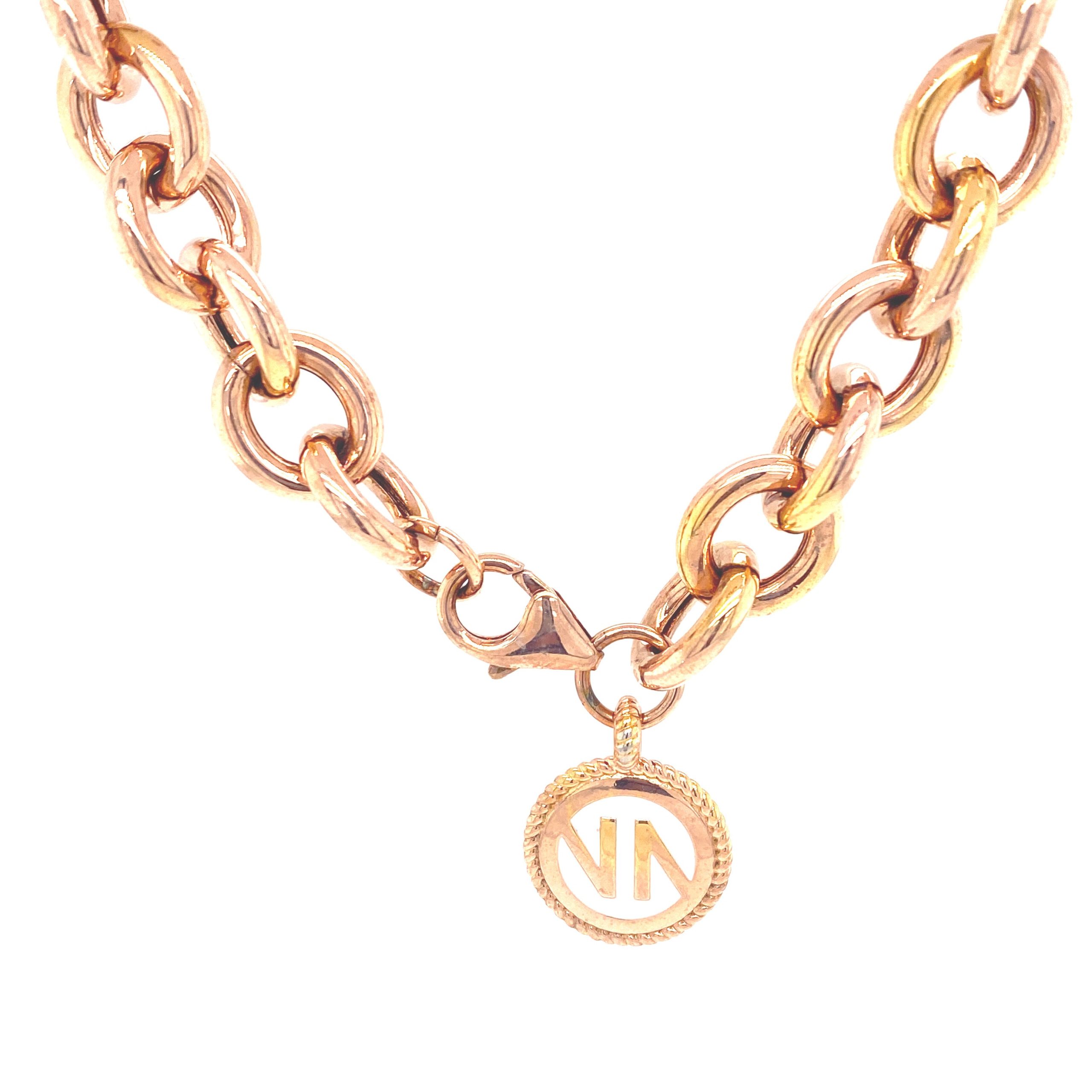 Penelope Rose Gold Necklace with White Enamel