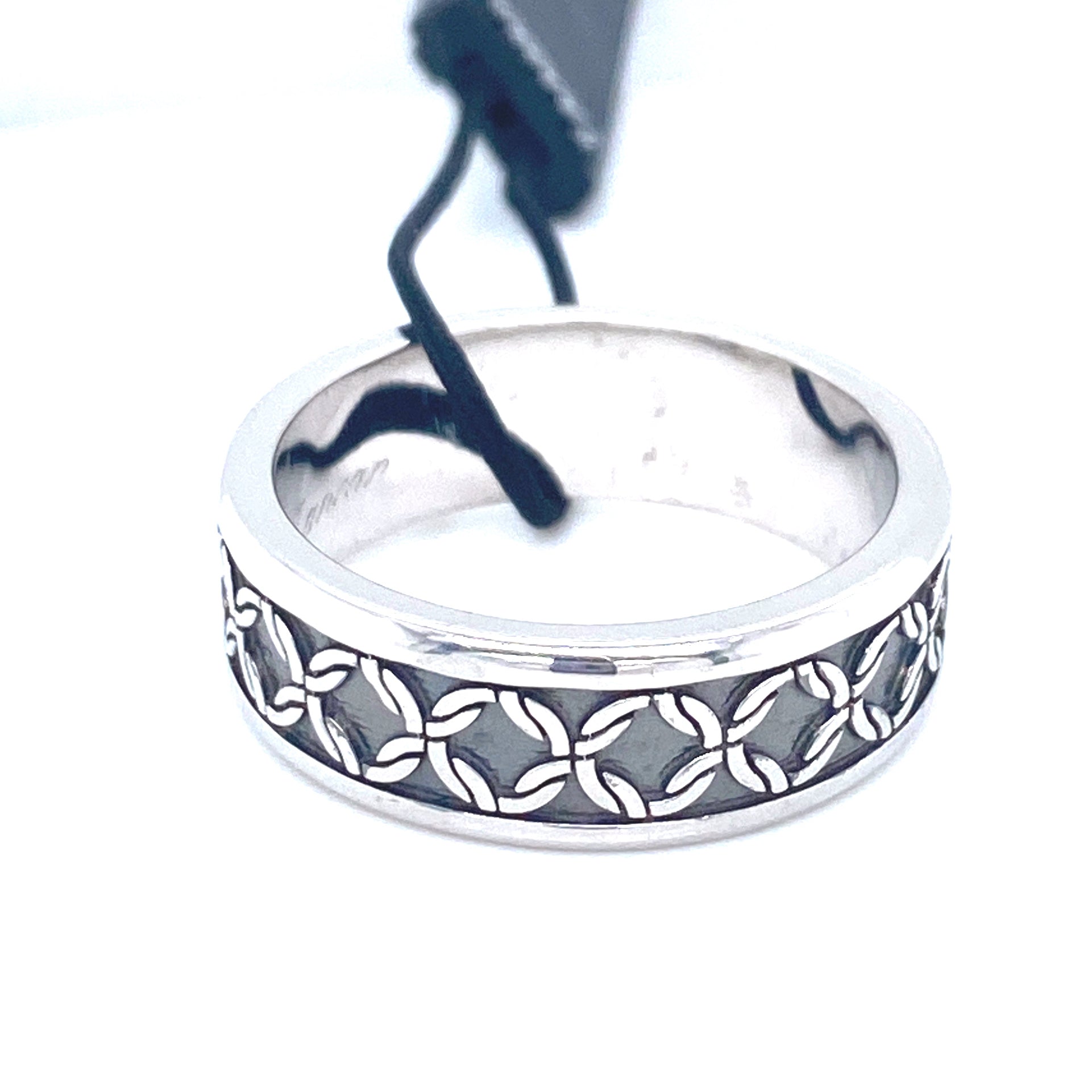 Men's Silver Rope Patterned Wedding Ring
