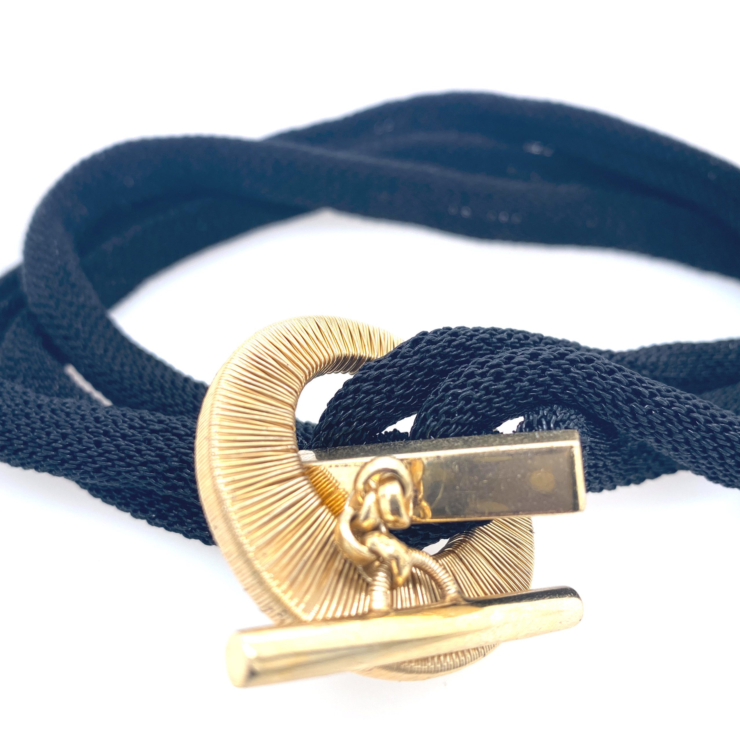 Black Mesh Golden Toggle Bracelet