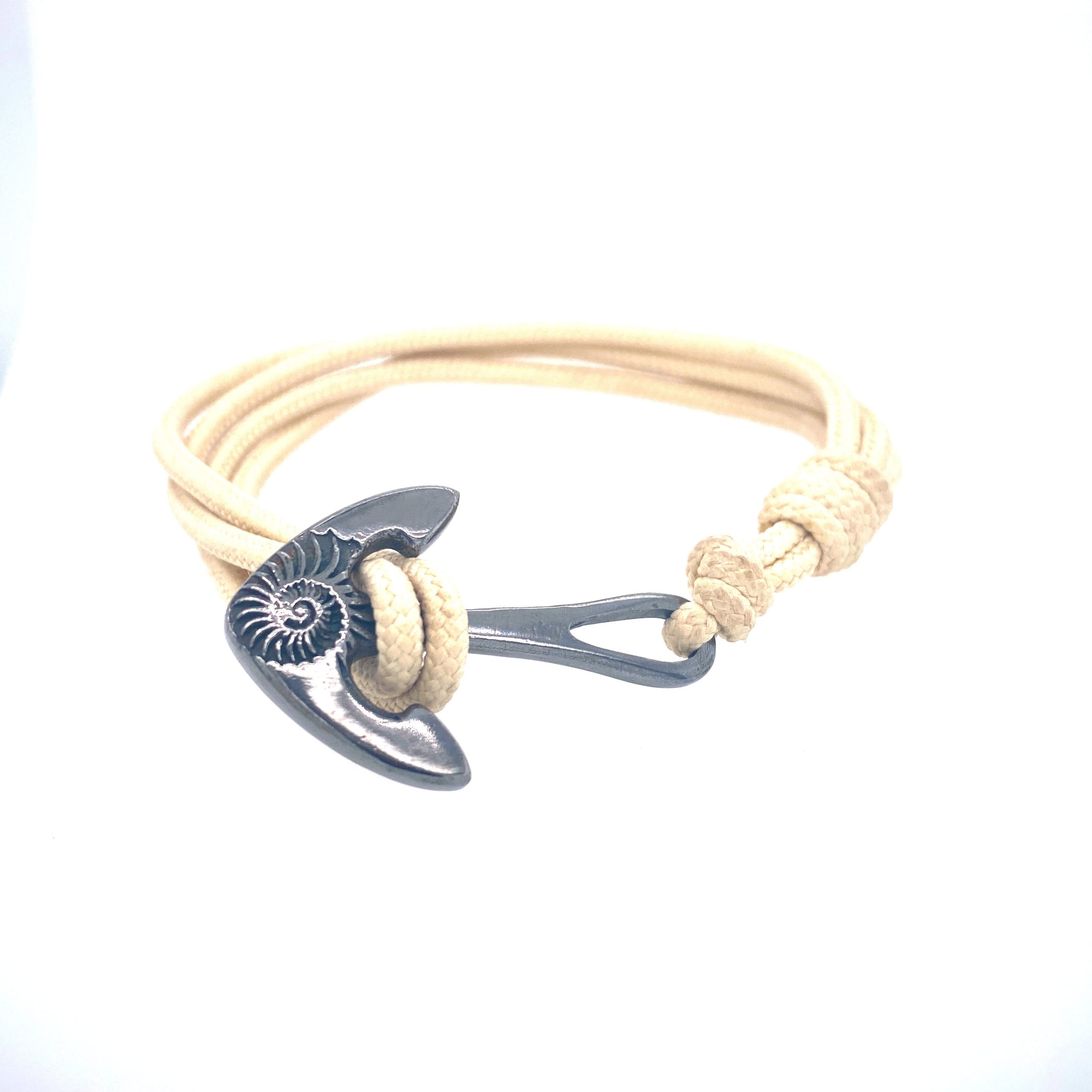 Champagne Rope Anchor Nautical Bracelet